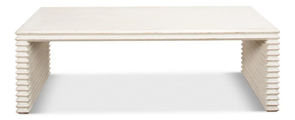 Stacked Cocktail Table - Antique White - Remutear