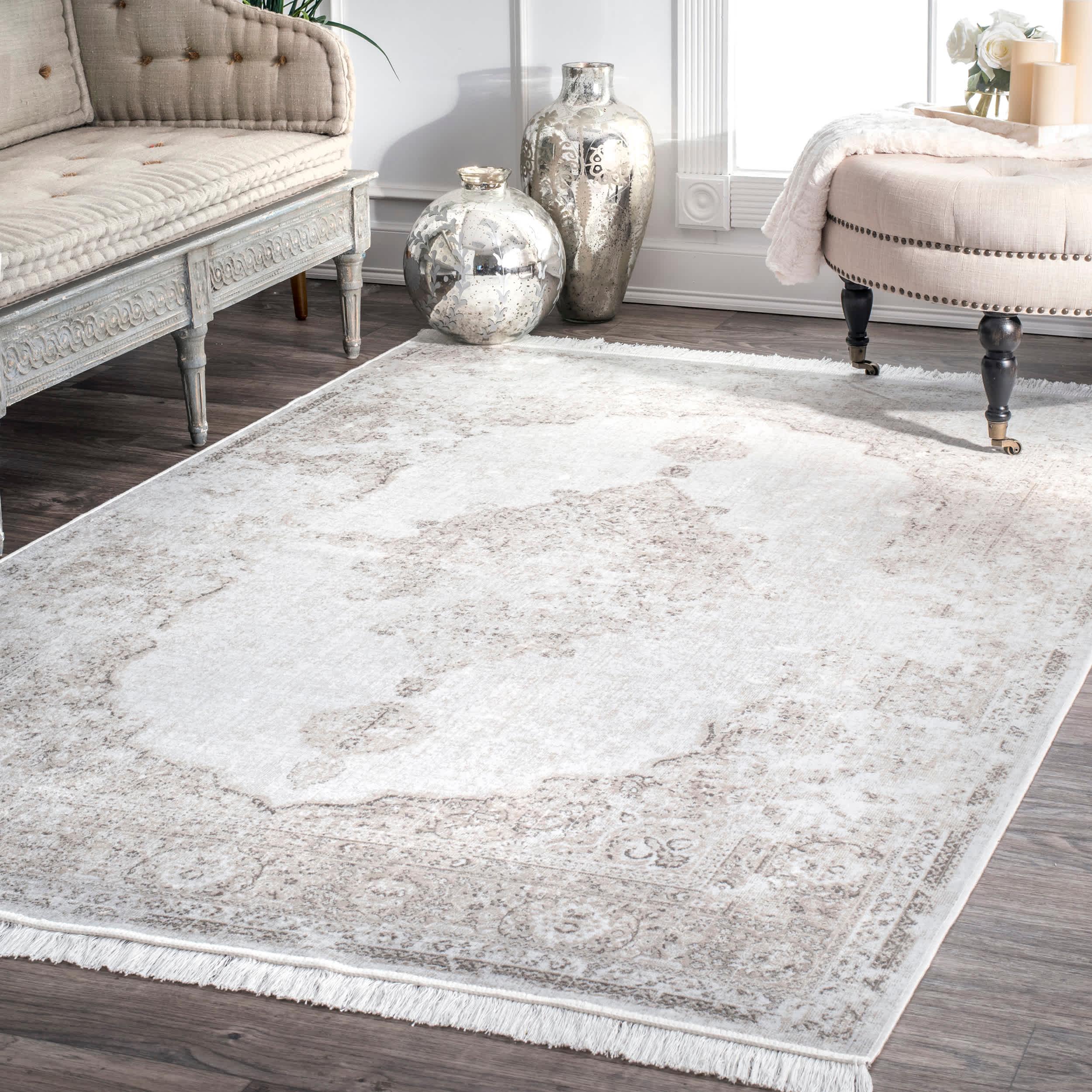 Vintage Medallion Cantrell Fringe Area Rug - Remutear