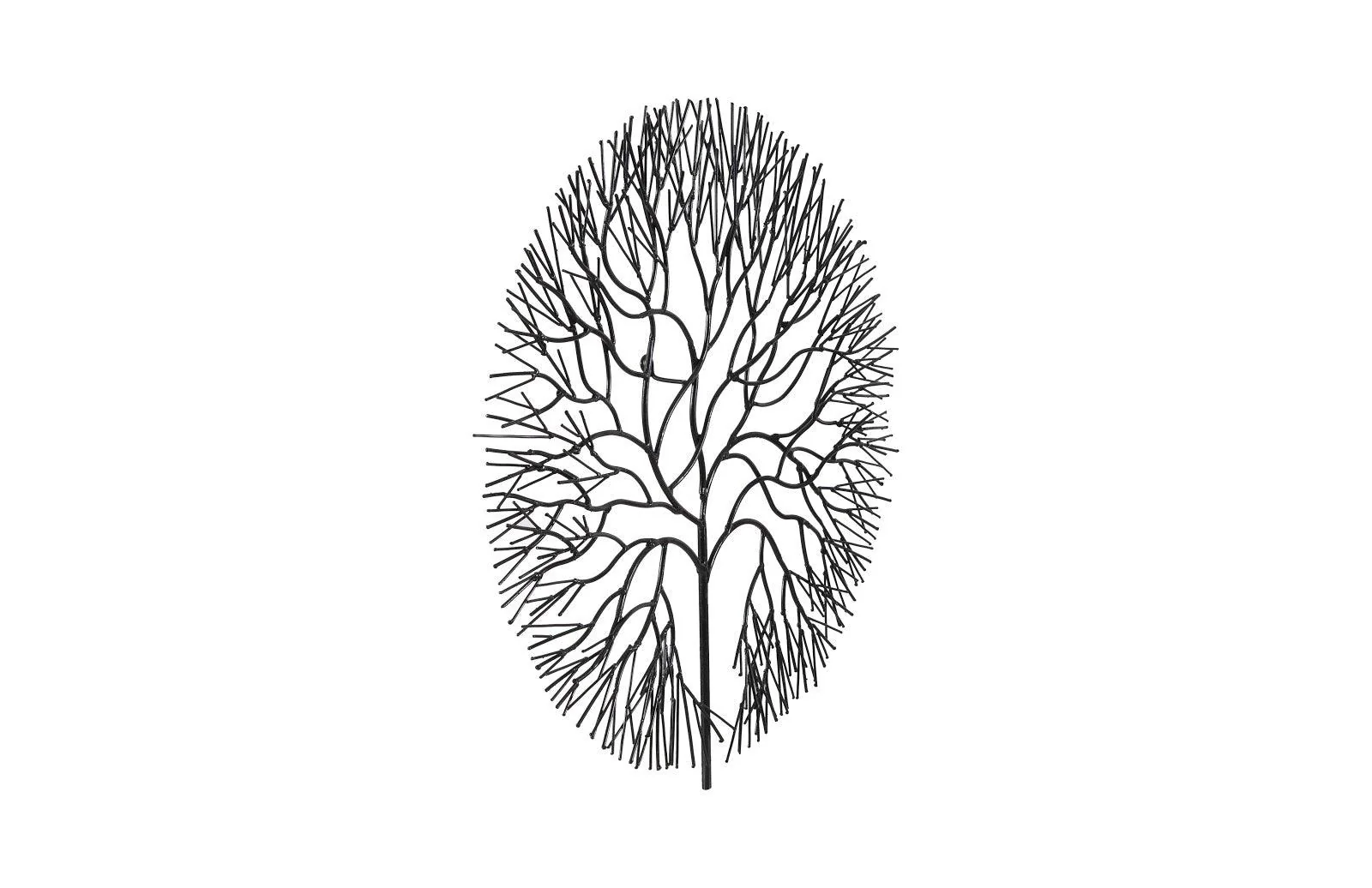 Wire Tree Wall Art, Medium, Circle, Metal, Black - Remutear