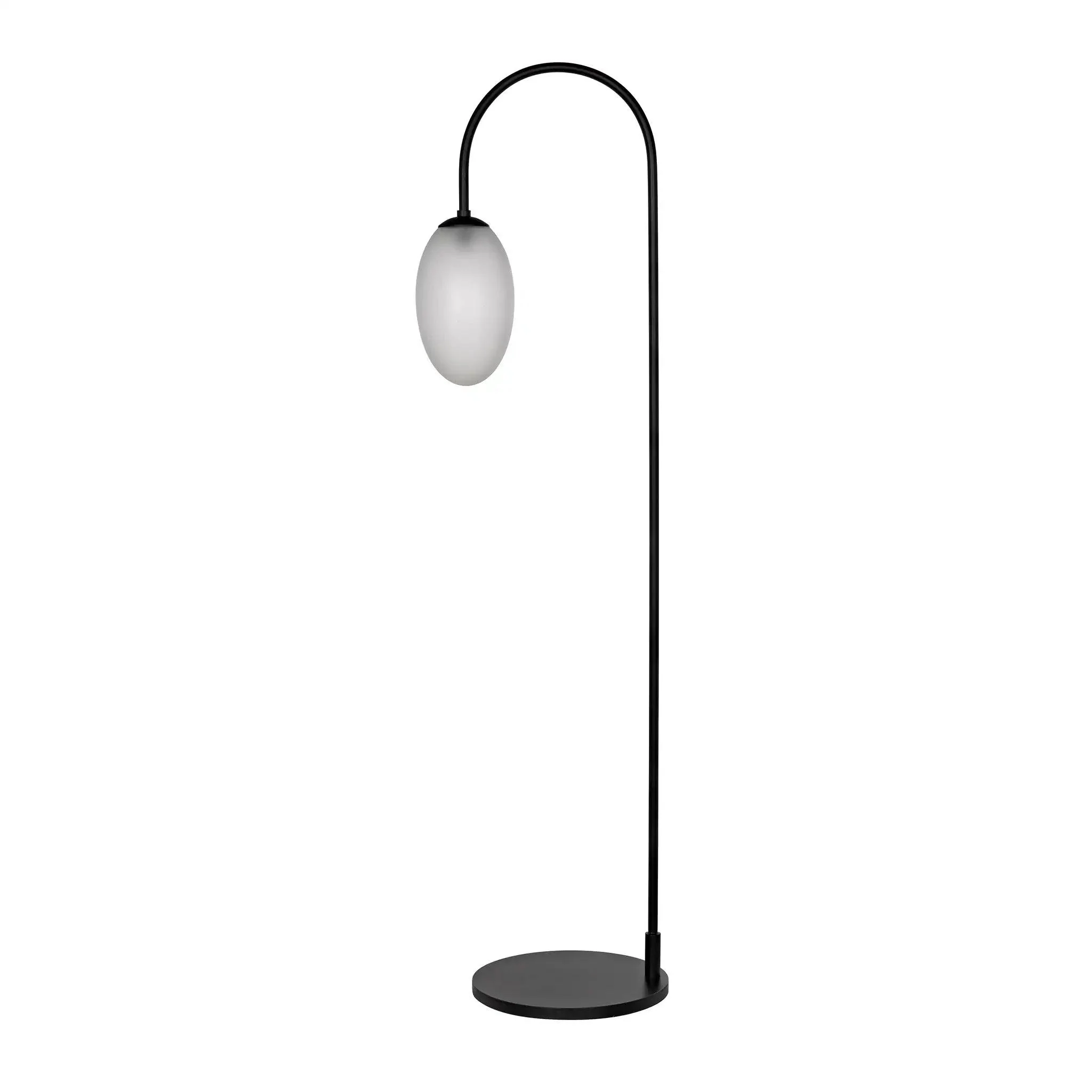 Swan Floor Lamp, Black Steel - Remutear