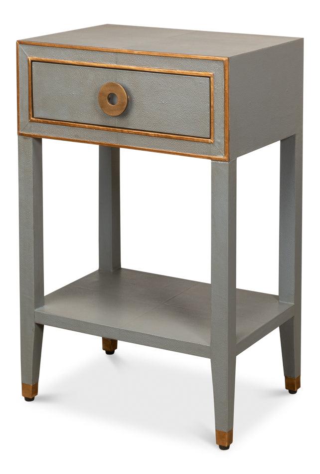 Gabriella Shagreen Nightstand Storm Grey - Remutear