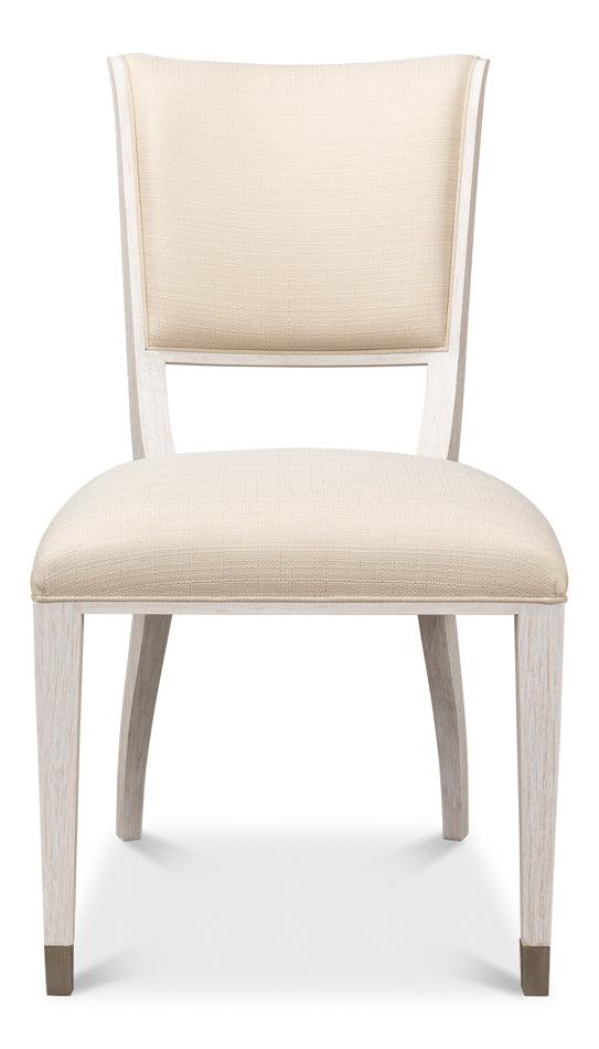 Elegant Dining Side Chair Whitewash Wht - Set of 2 - Remutear