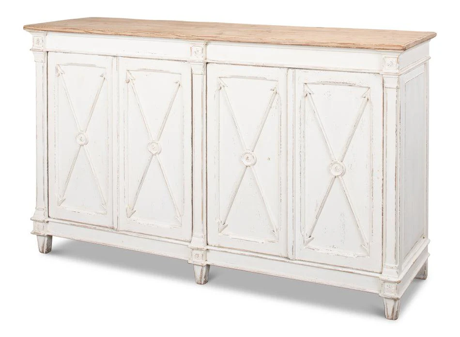 Marksman Sideboard - Whitewash Finish - Remutear
