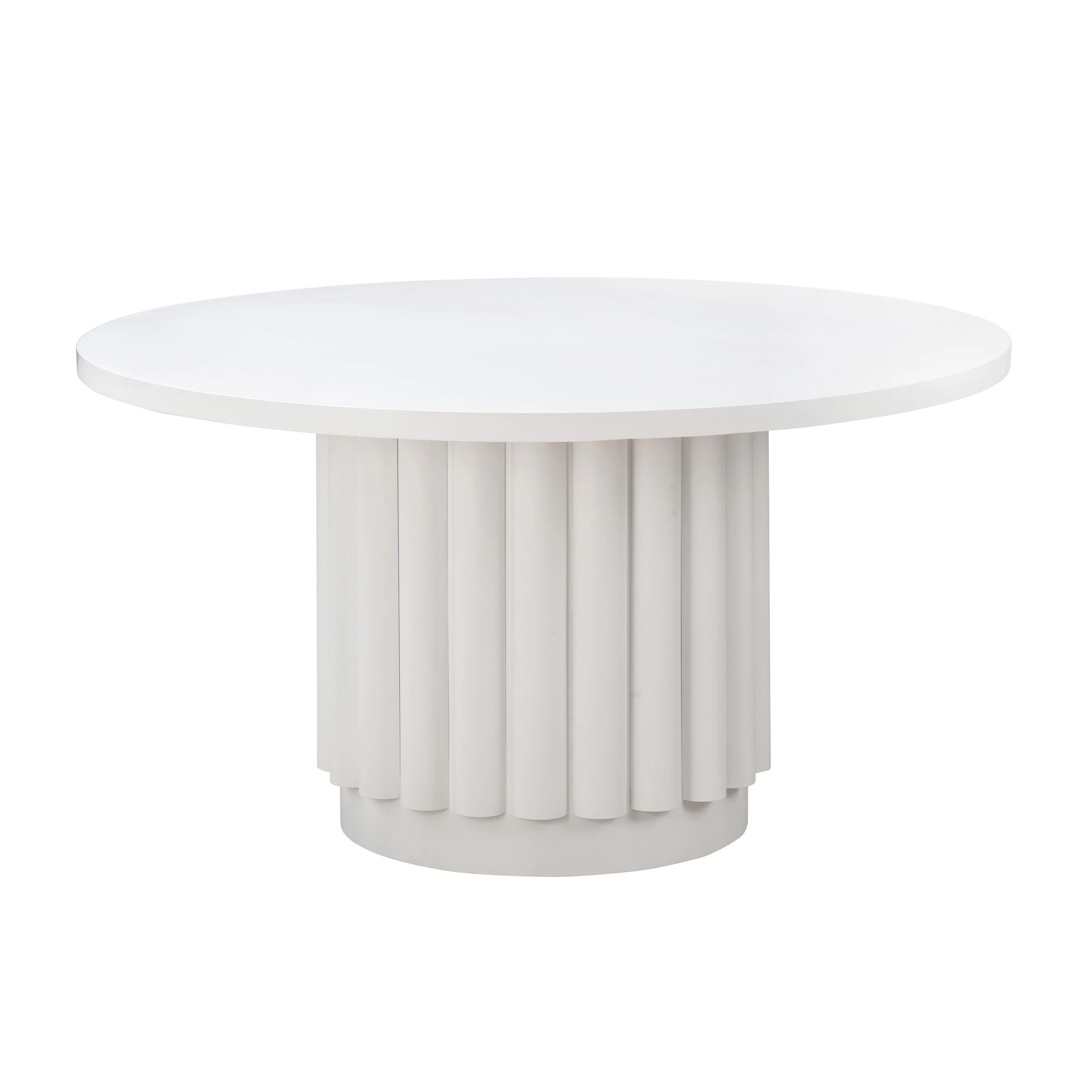 Kali 55 Inch White Round Dining Table - Remutear