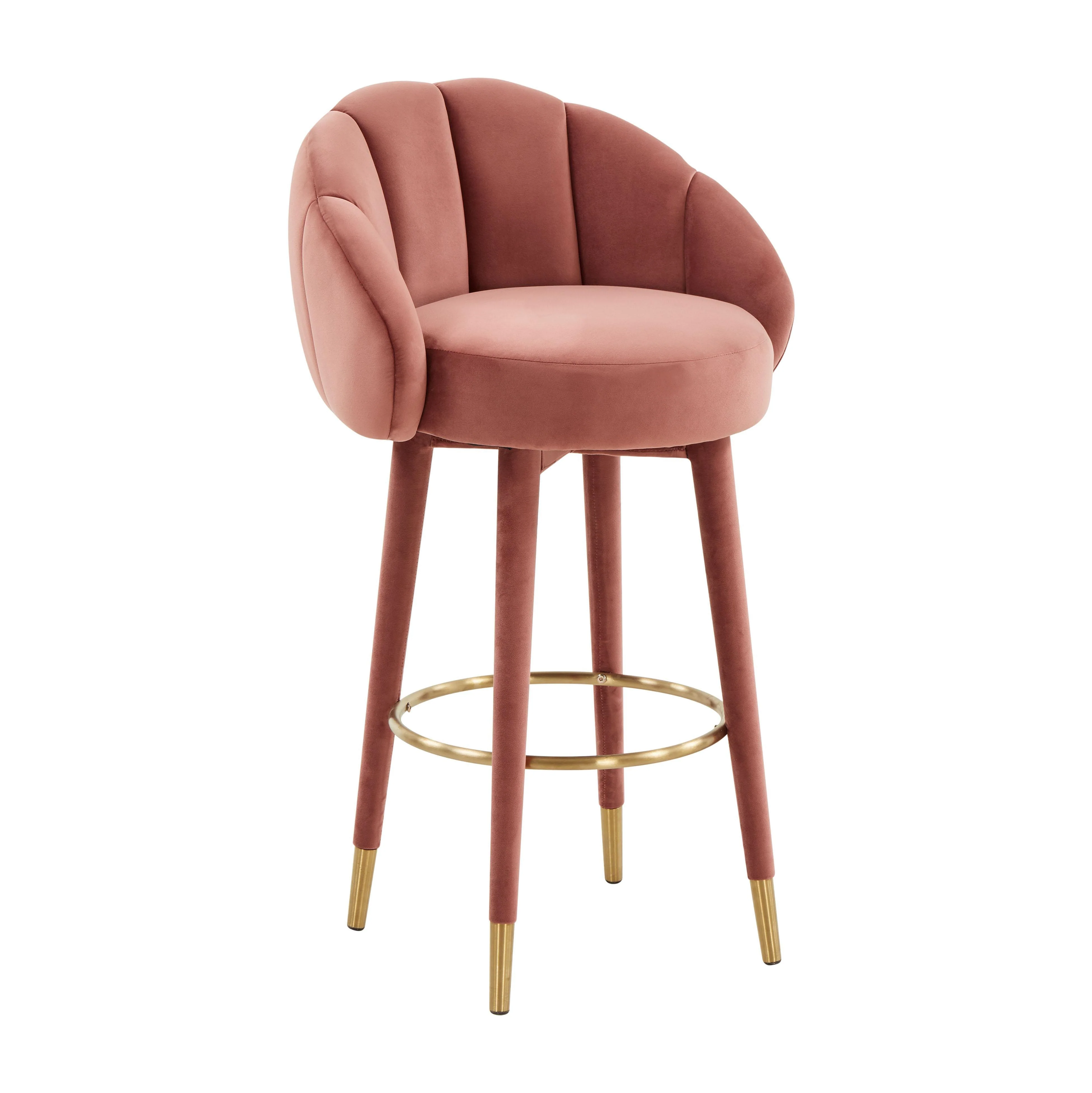 Myla Salmon Swivel Bar Stool - Remutear