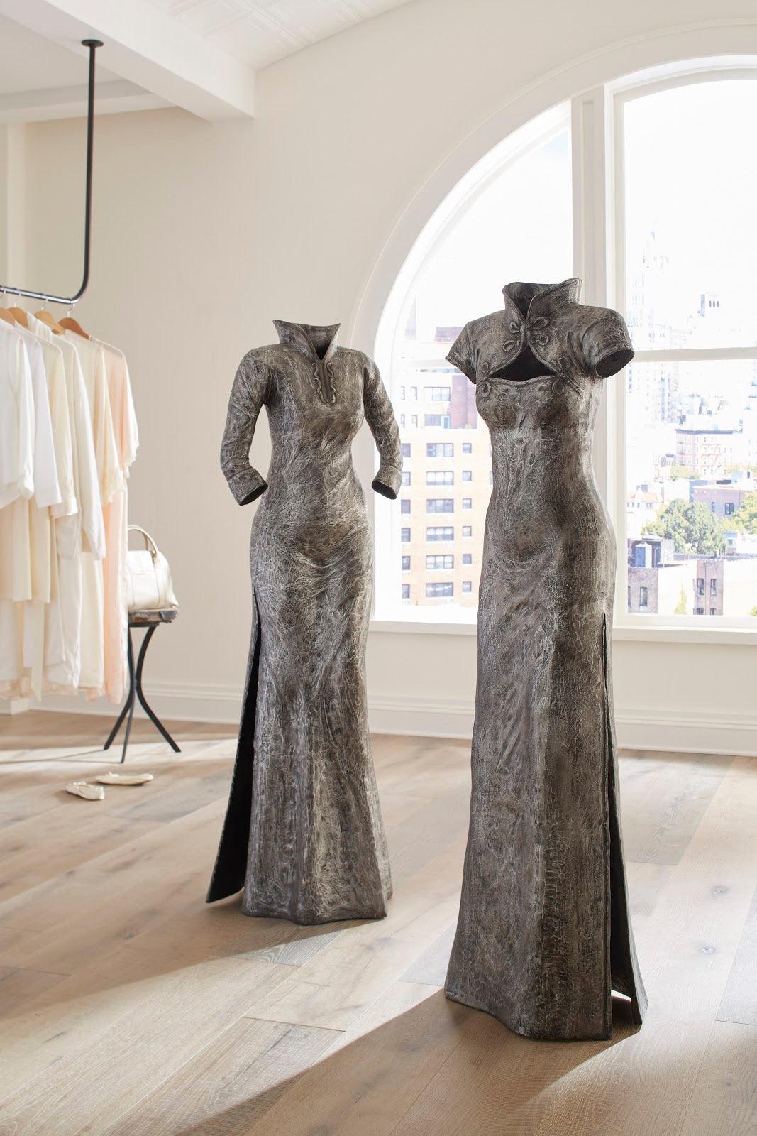 Dress Sculpture, Long Sleeves, Black/Silver, Aluminum - Remutear
