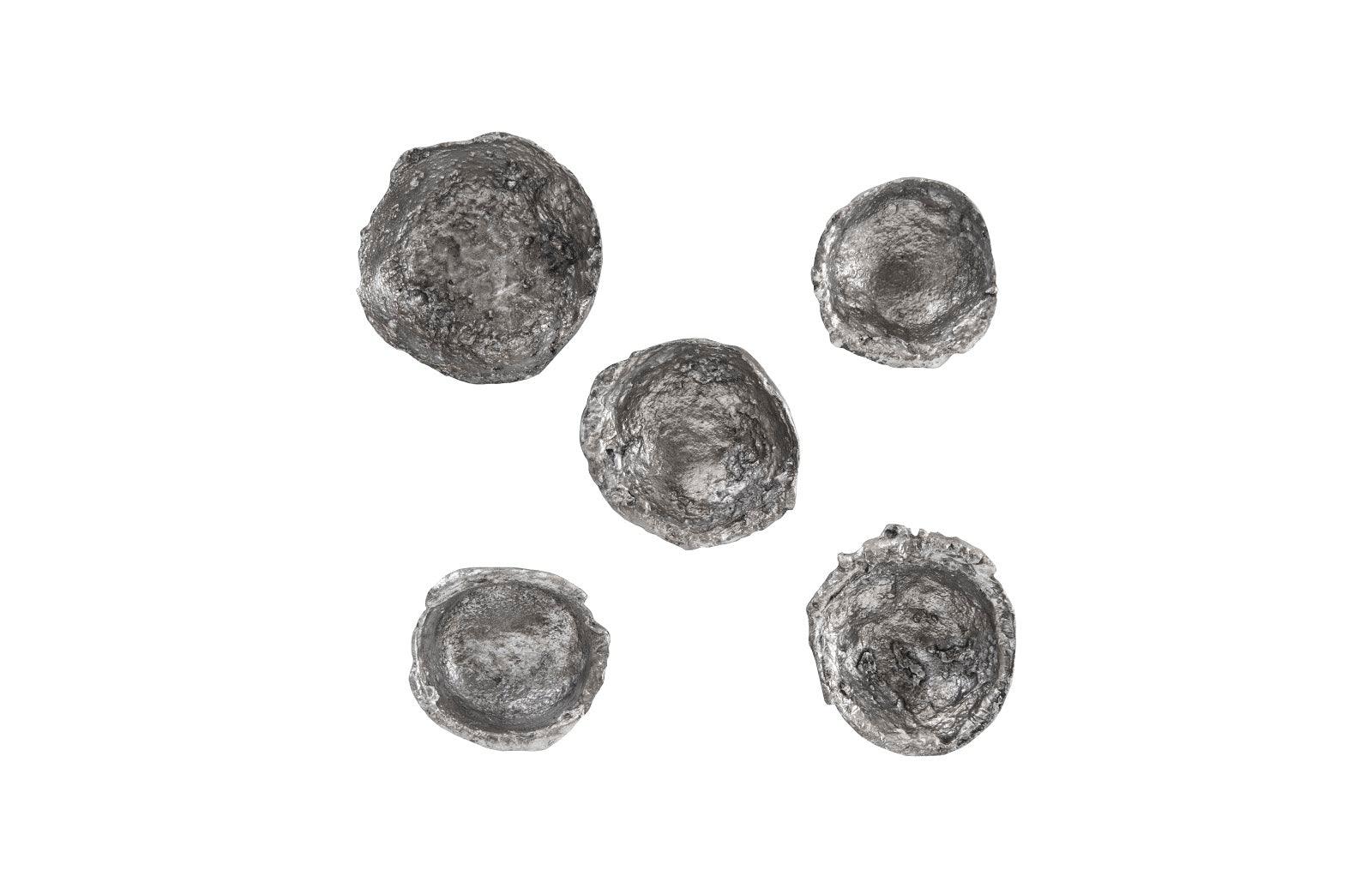 Splash Wall Bowls, Silver Leaf, Set of 5 - Remutear