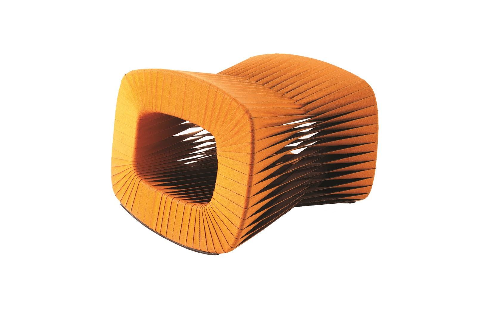 Seat Belt Ottoman, Orange - Remutear