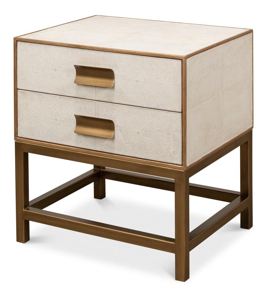 Gideon Shagreen Side Table - Osprey White - Remutear