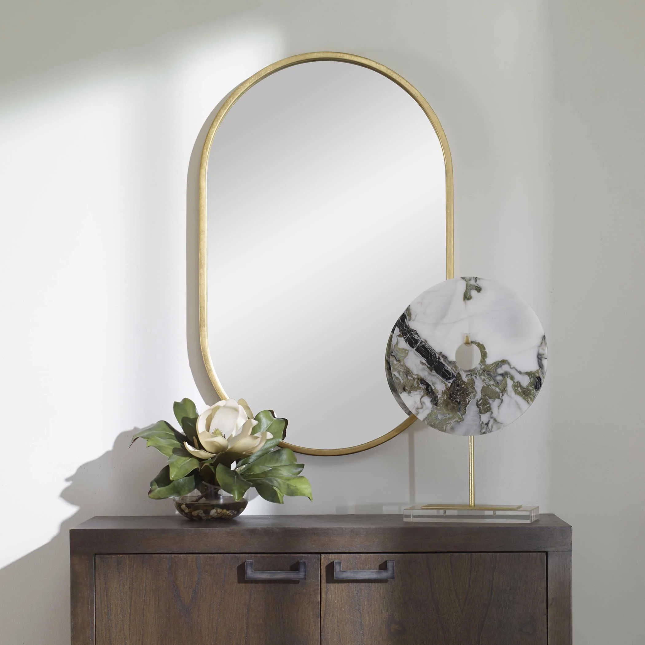 VARINA MINIMALIST GOLD OVAL MIRROR - Remutear