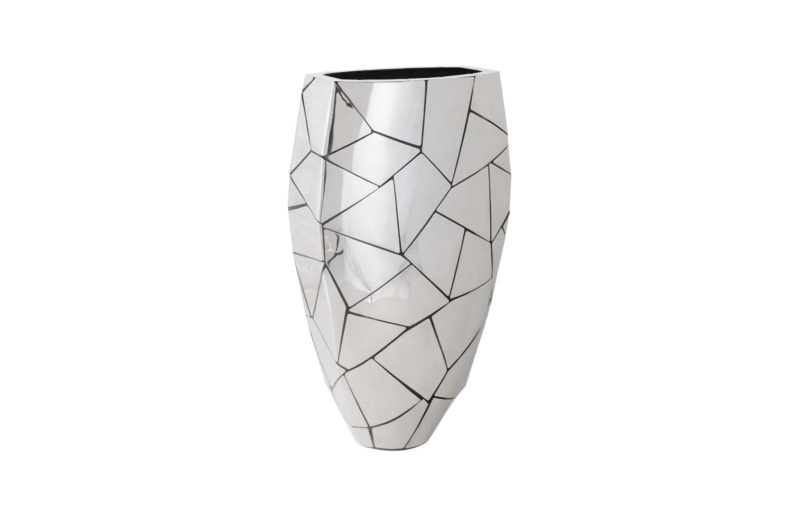Triangle Crazy Cut Planter, Large, Stainless Steel - Remutear