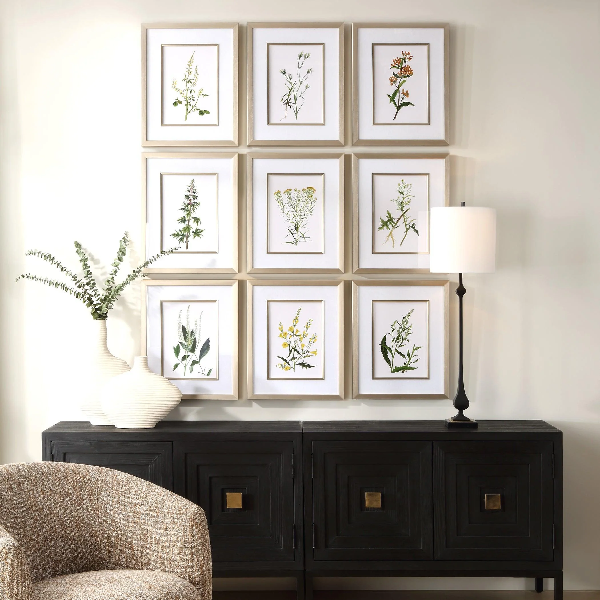 Botanical Flowers Framed Prints, S/9 - Remutear