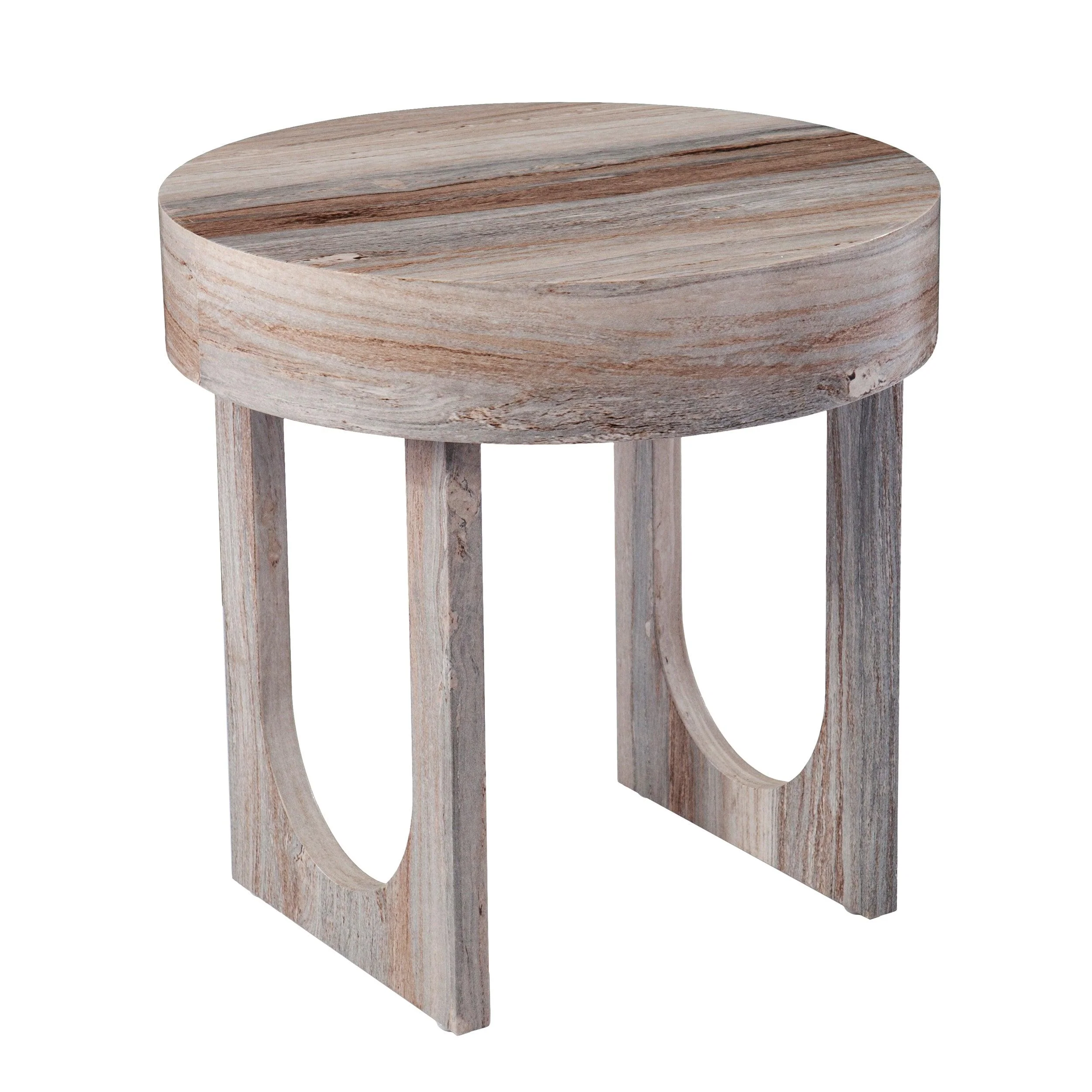 Chadkirk Round Faux Marble End Table - Remutear