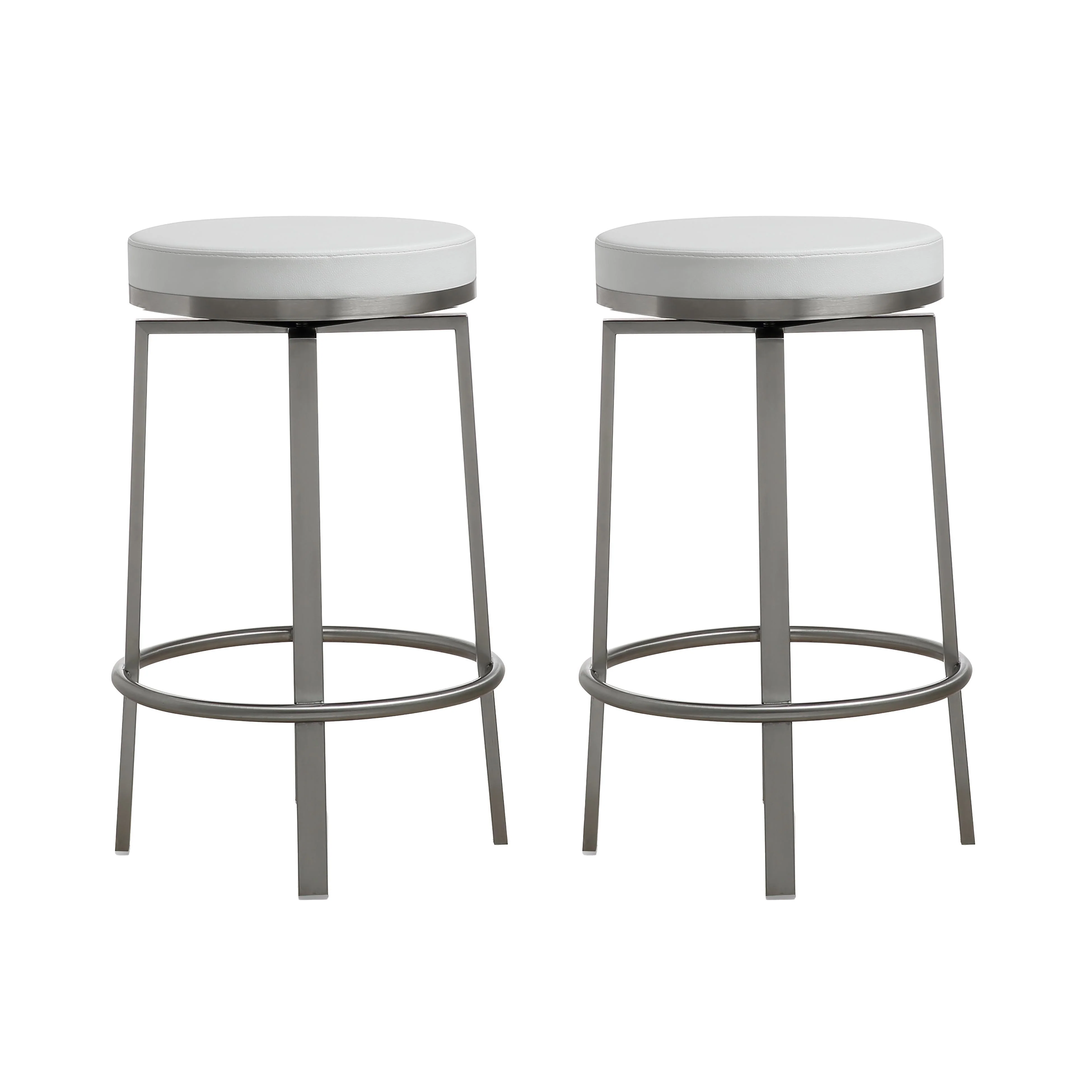 Pratt White Swivel Counter Stool - Set of 2 - Remutear