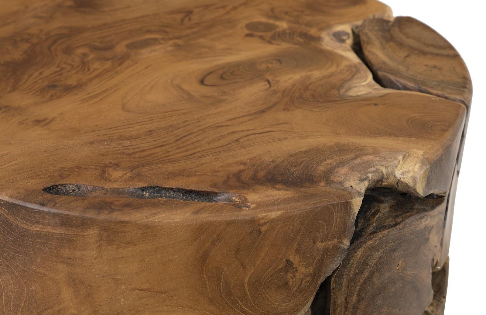 Teak Slice Pedestal, Round - Remutear
