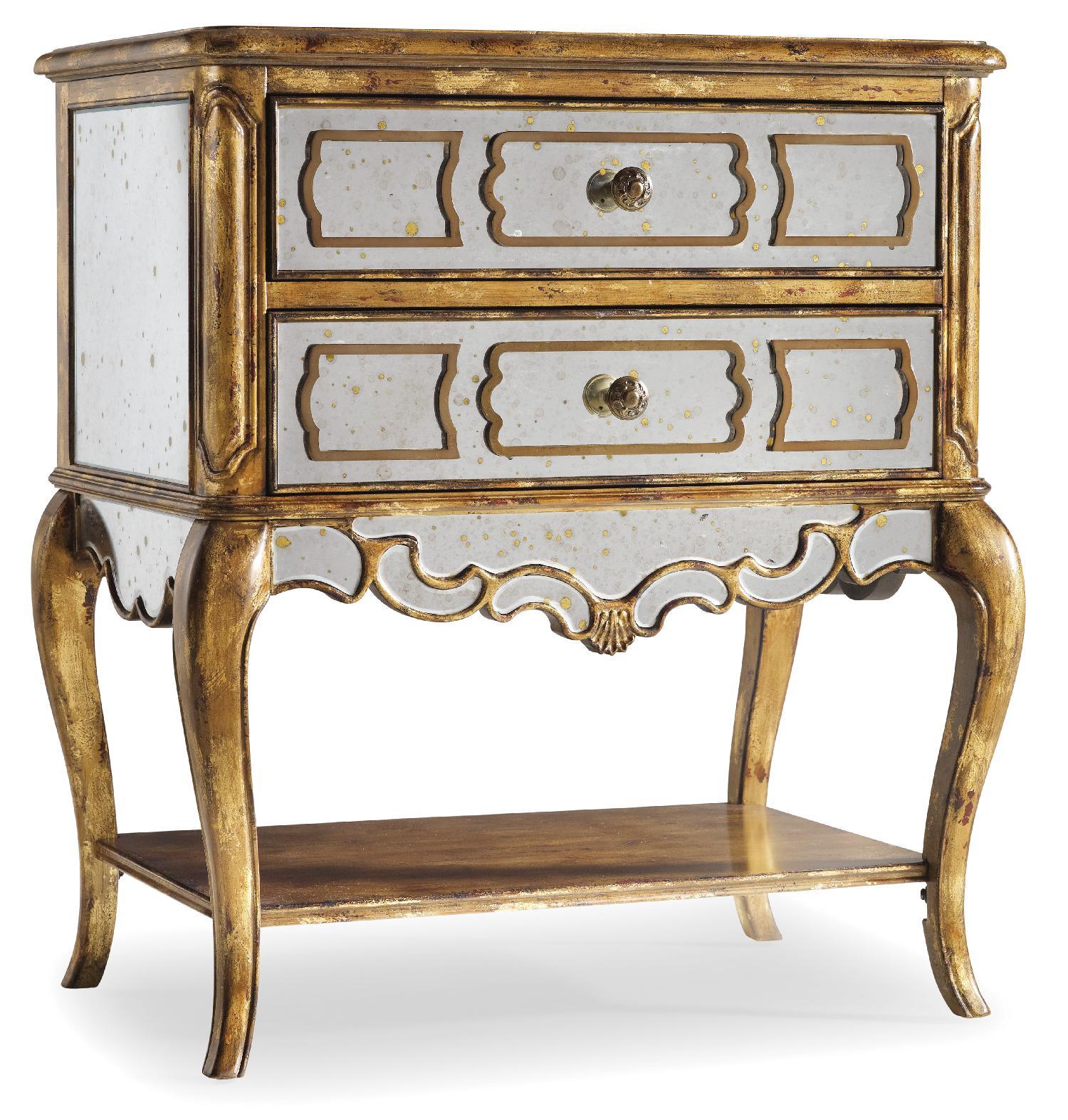 Sanctuary Mirrored Leg Nightstand-Bling - Remutear