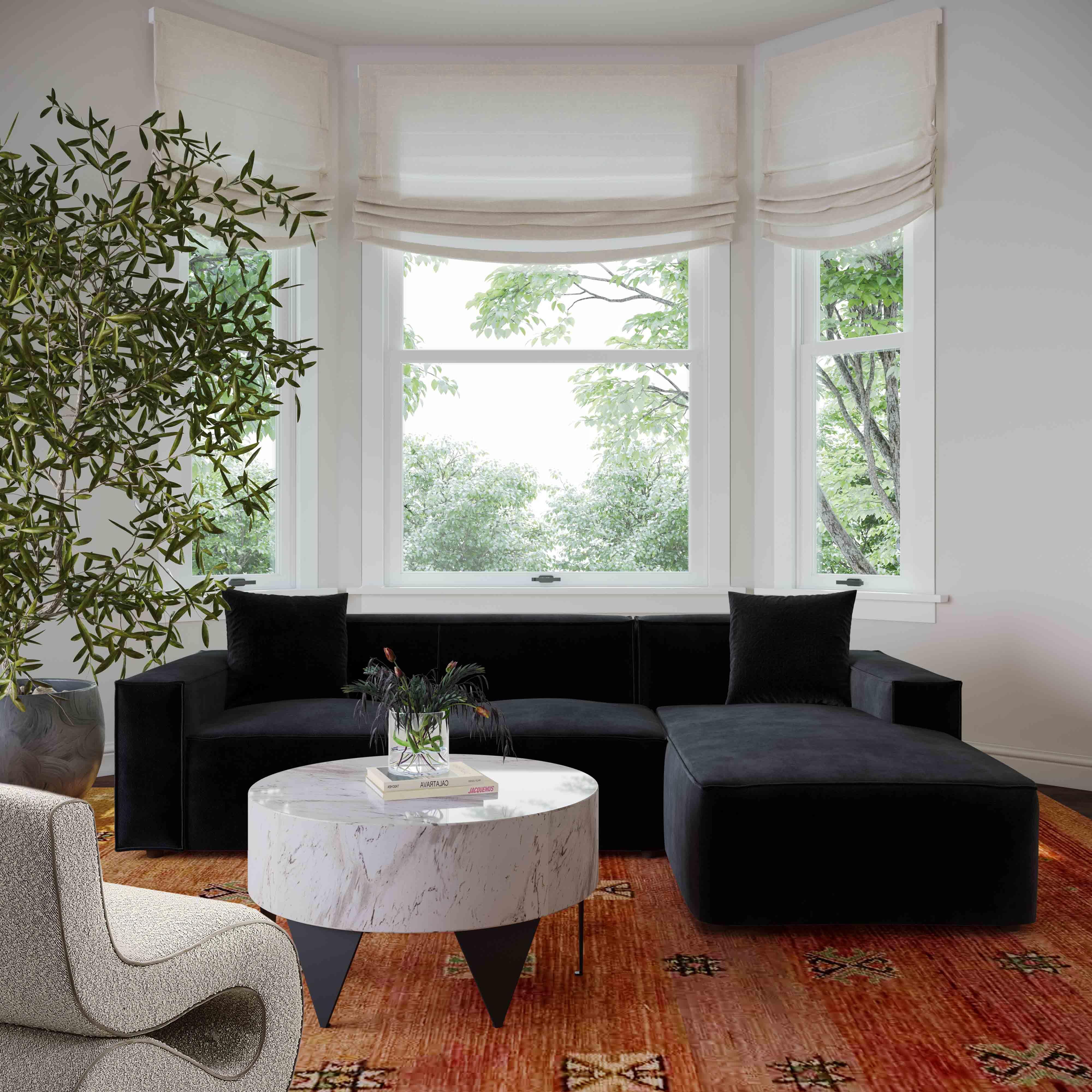 Olafur Black Velvet Sectional - RAF - Remutear