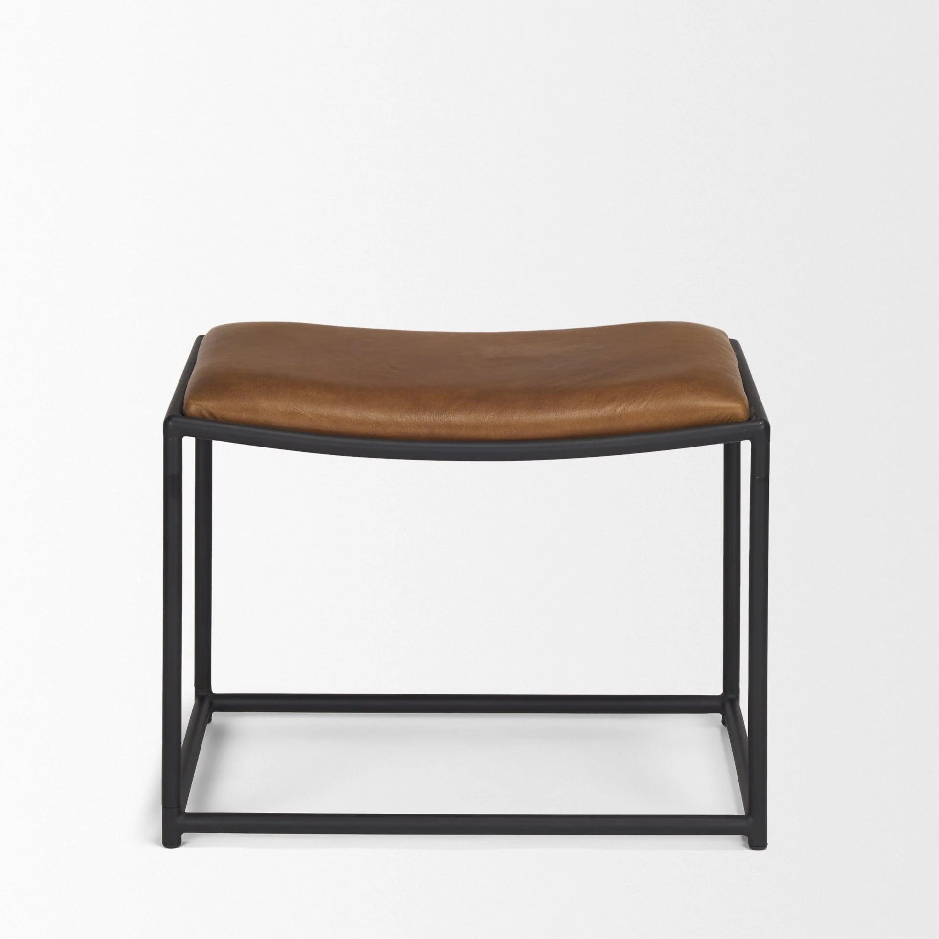 Taniel Brown Leather w/ Black Metal Stool - Remutear