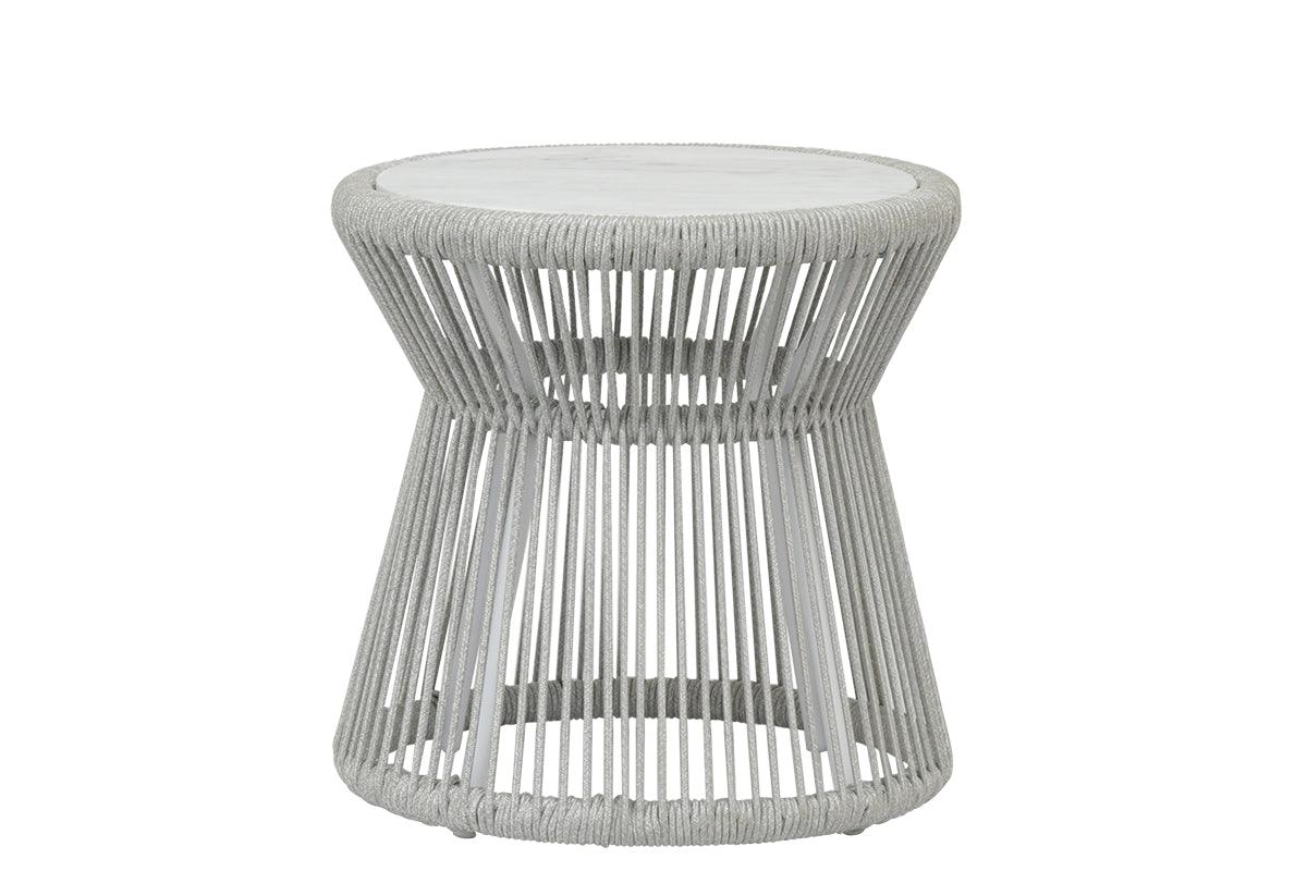 Miami End Table with Honed Carrara Marble Top - Remutear