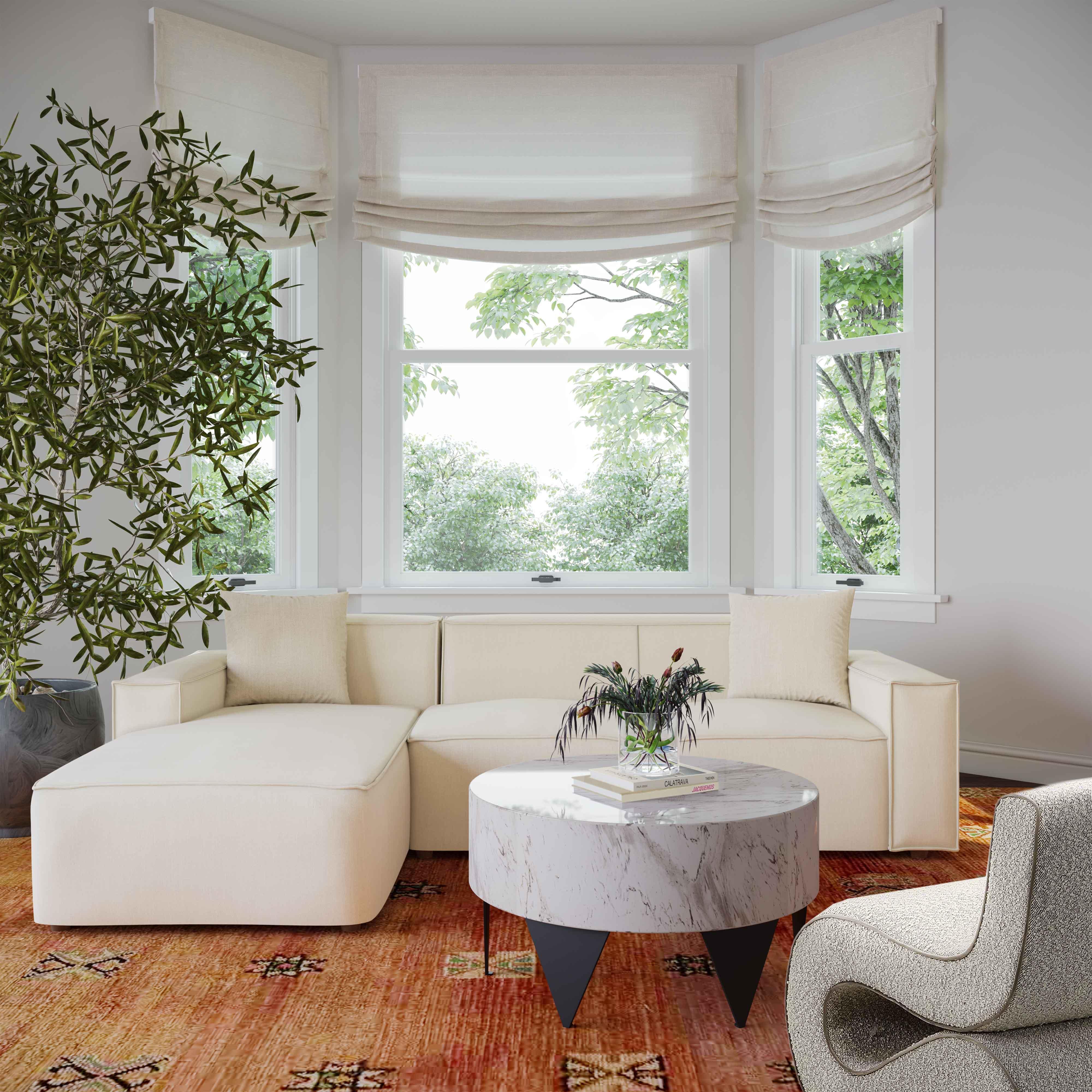 Olafur Cream Linen Sectional - LAF - Remutear