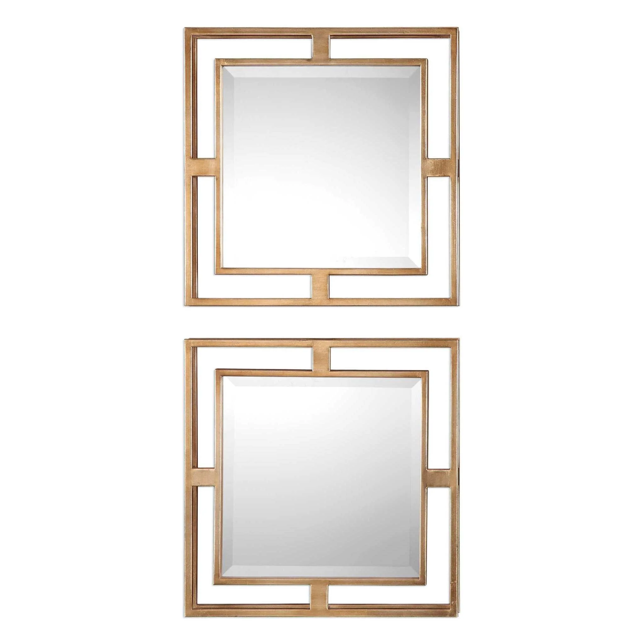 ALLICK GOLD SQUARE MIRRORS SET OF 2 - Remutear