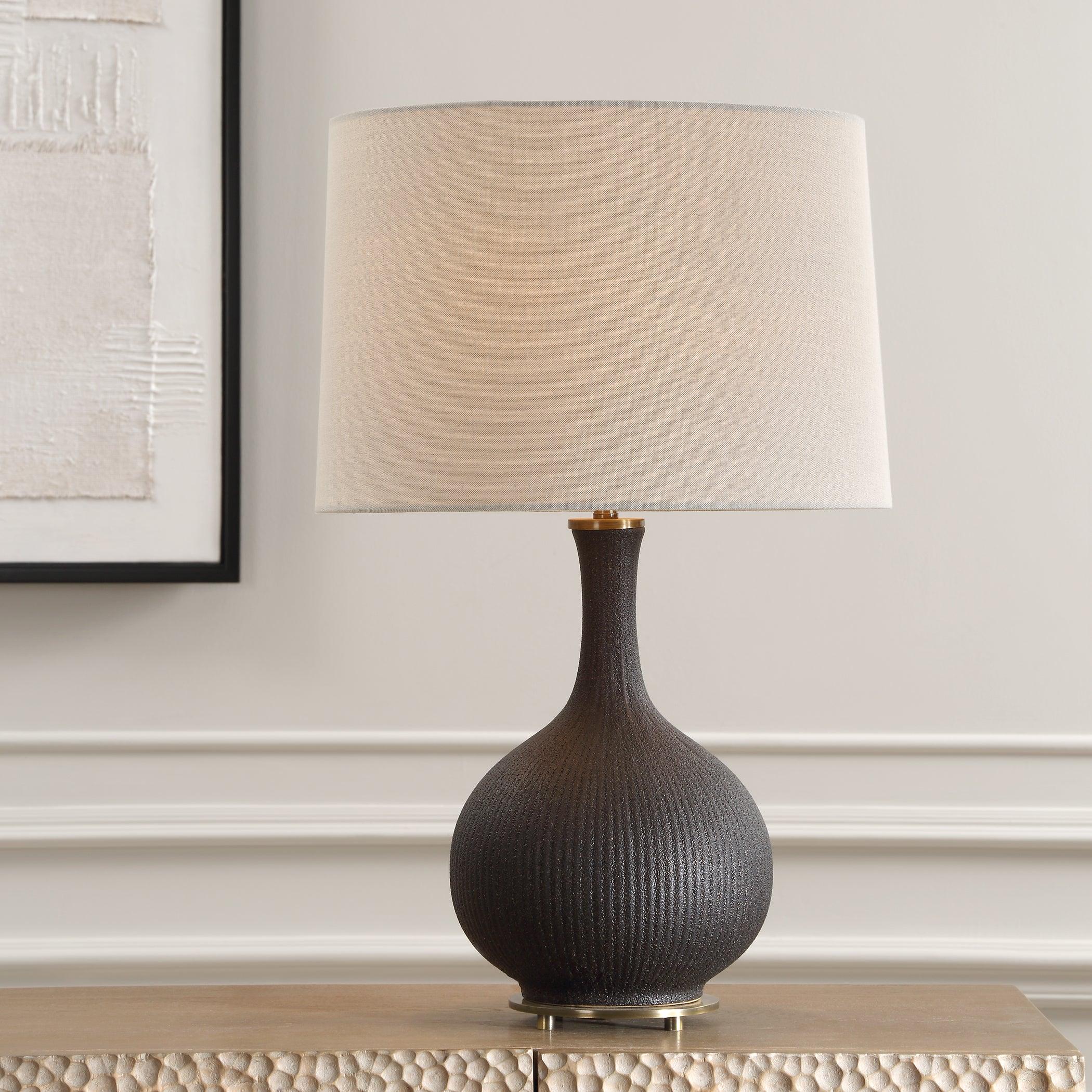 Rimini Black Glaze Table Lamp - Remutear