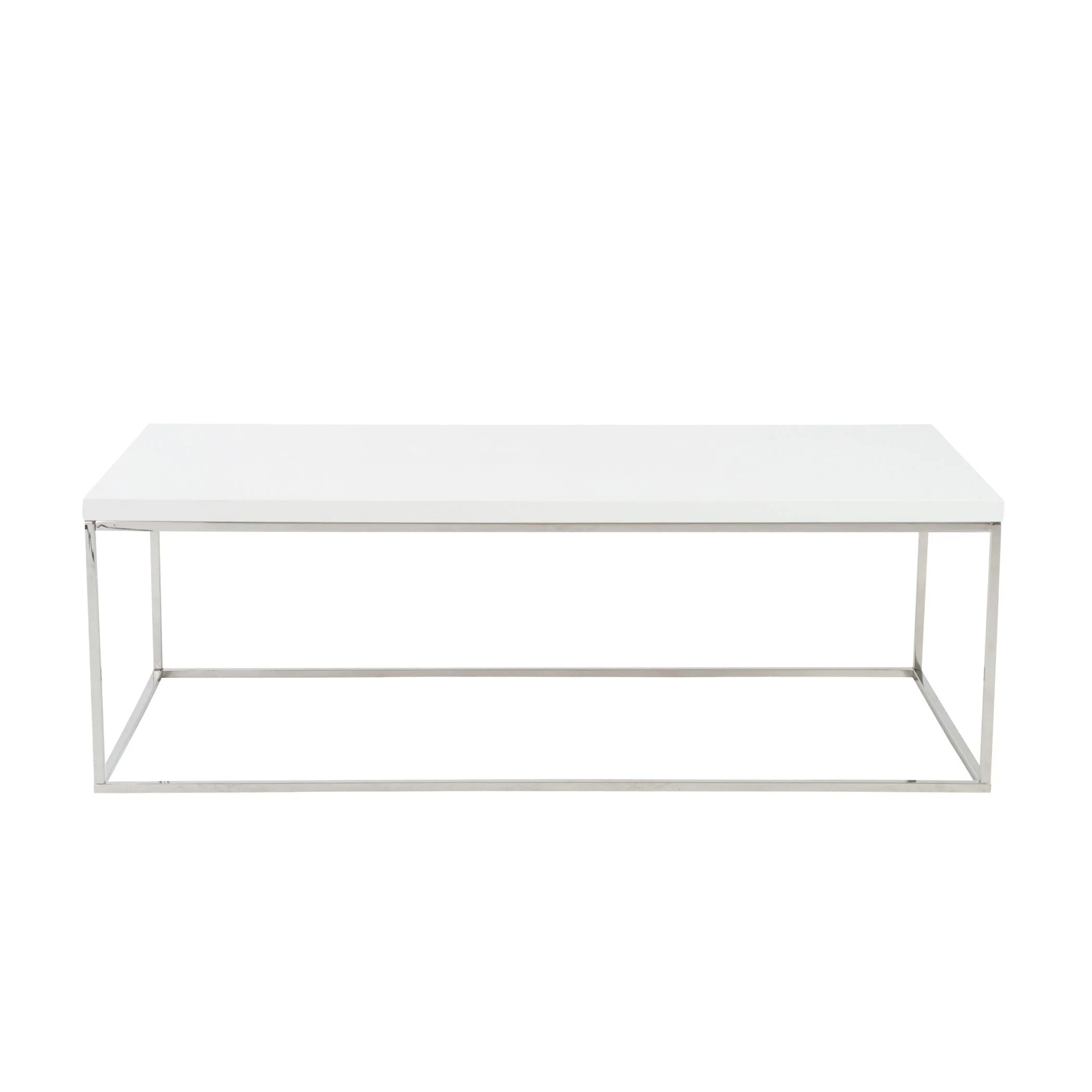 Teresa Rectangle Coffee Table with Polished Stainless Steel Base - Remutear