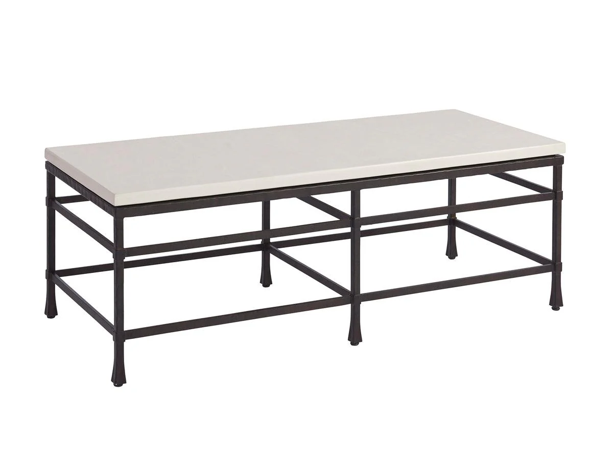 Newport Breakwater Metal And Stone Cocktail Table - Remutear