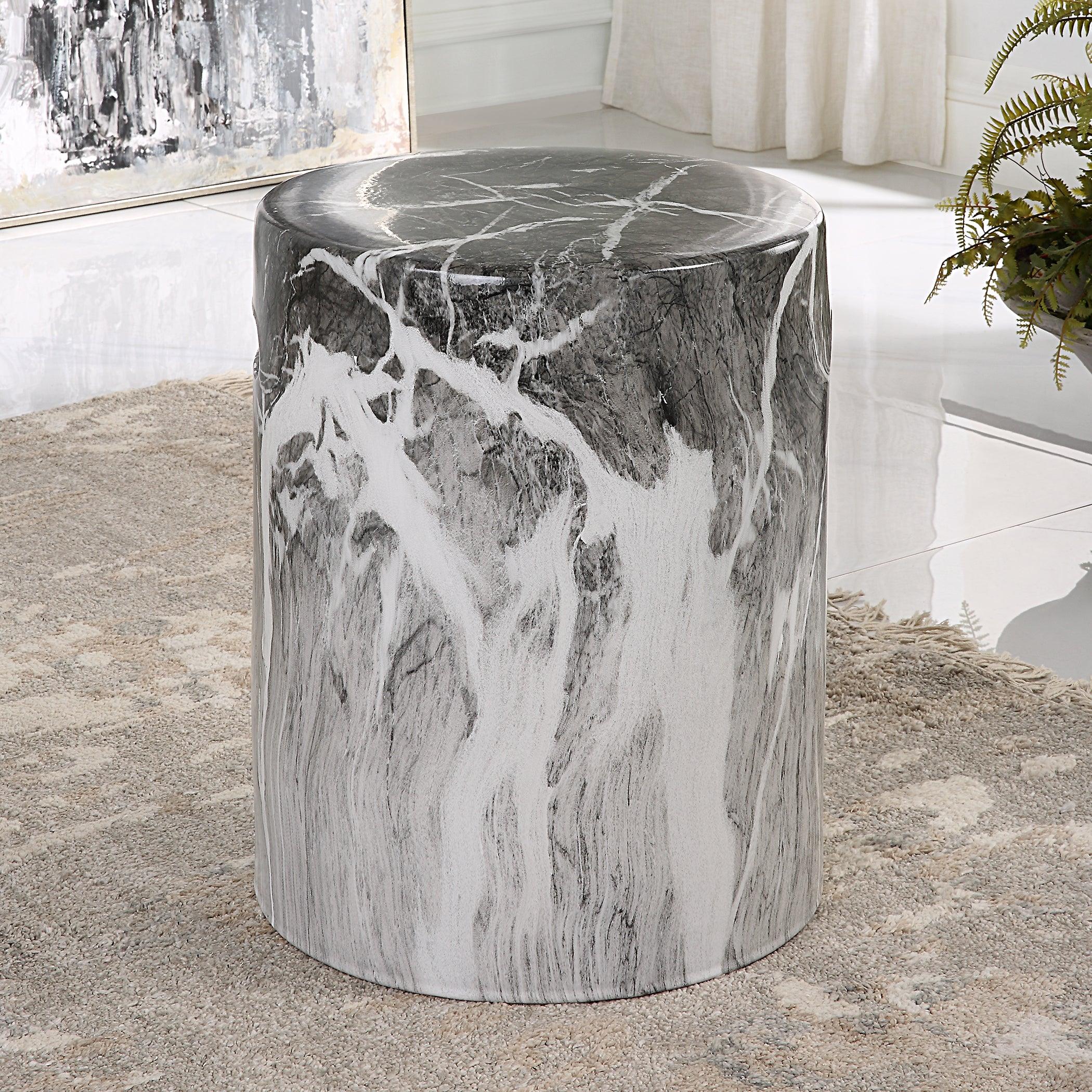 Marvel Marbled Garden Stool - Remutear