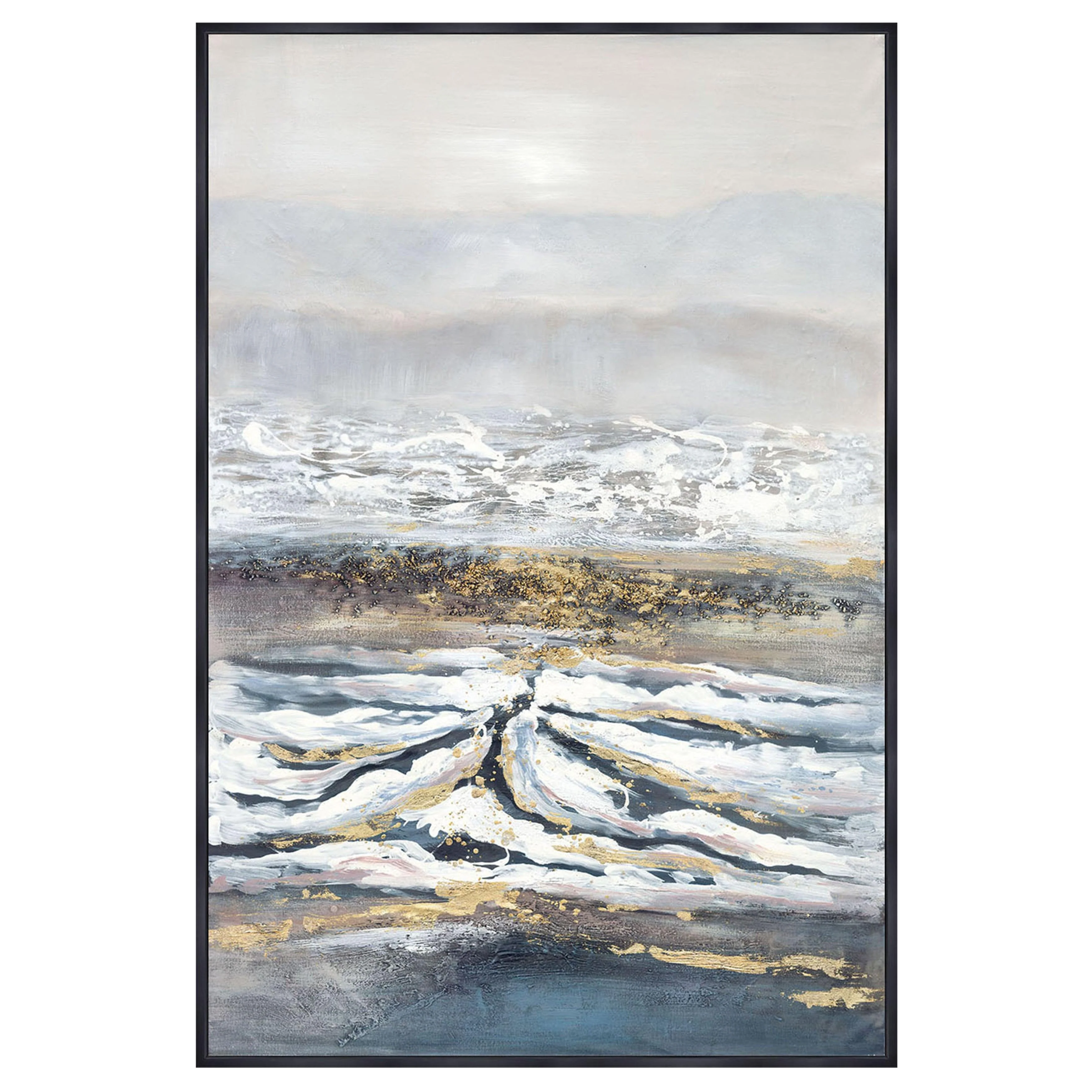 40x60  Hand Painted Canvas, Gray/gold - Remutear