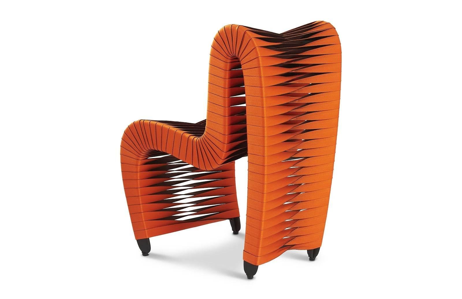Seat Belt Dining Chair, Orange - Remutear