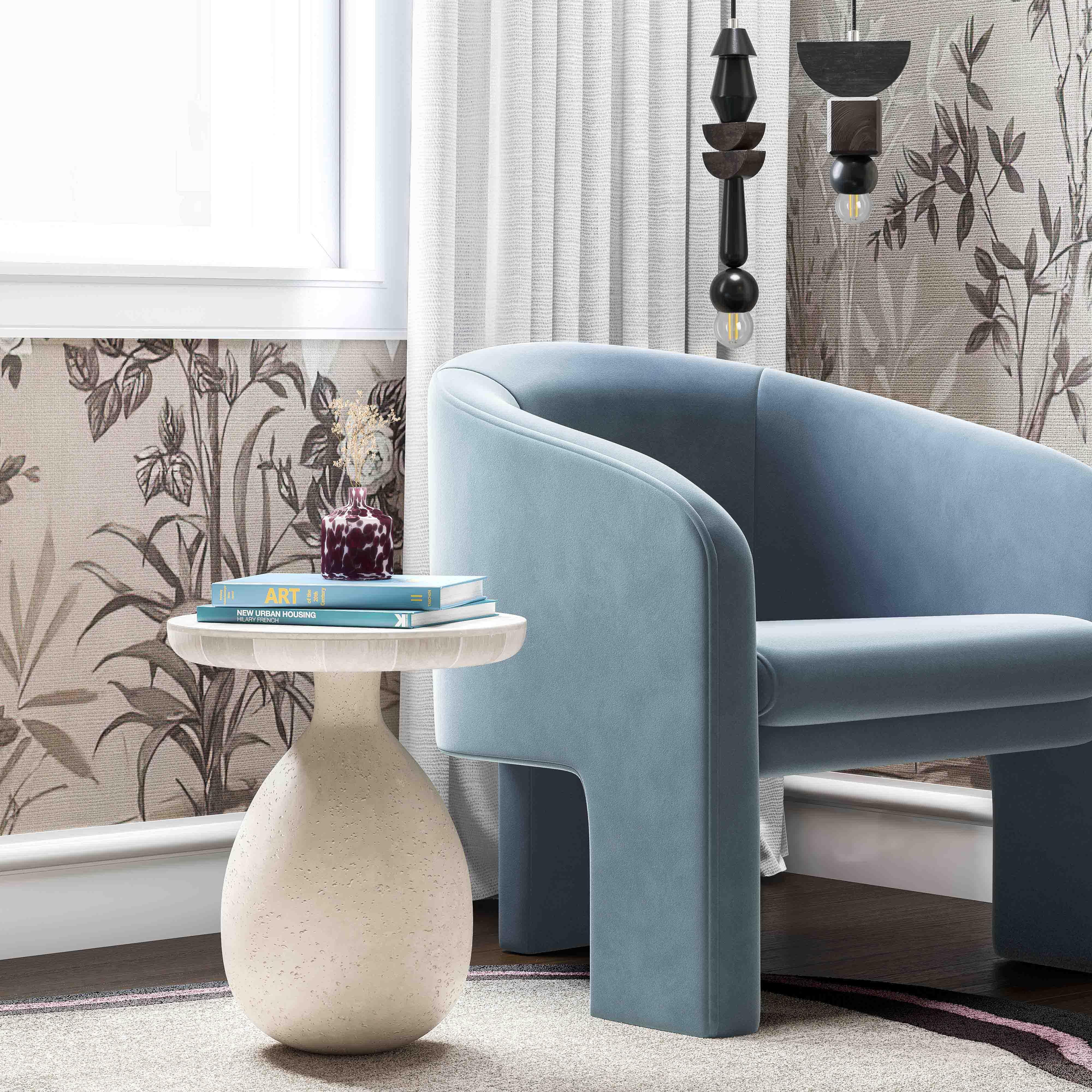 Gina Cream Travertine Side Table - Remutear