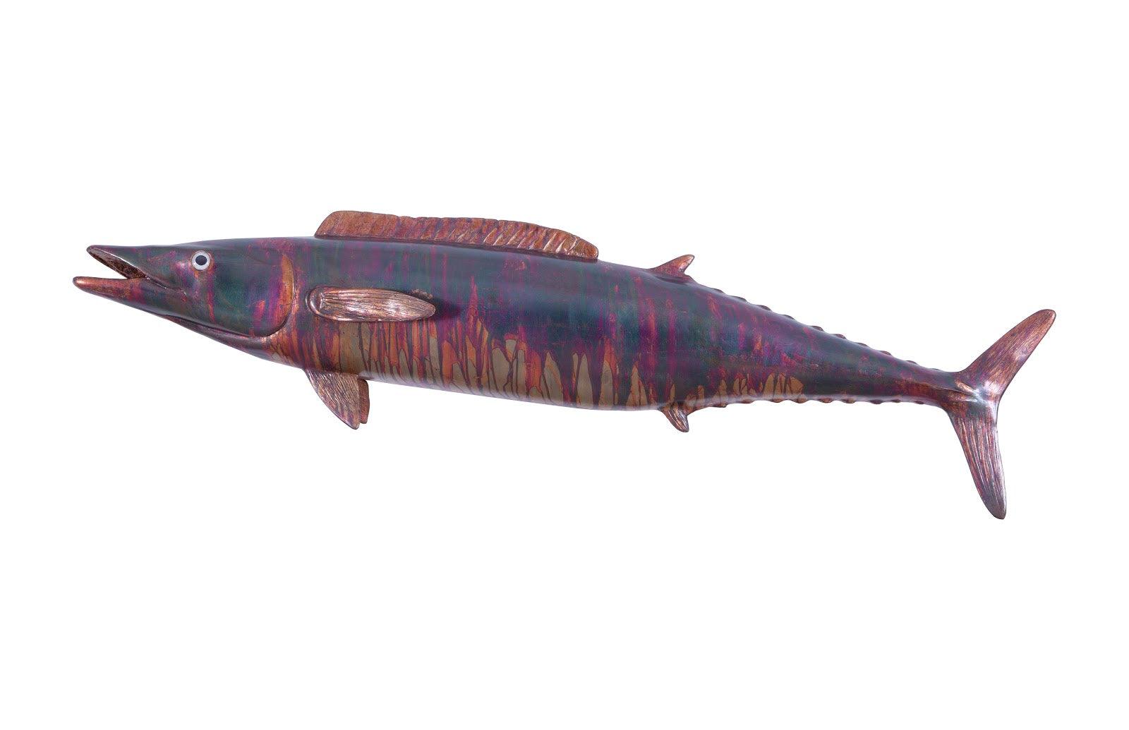 Wahoo Fish Wall Sculpture, Resin, Copper Patina Finish - Remutear