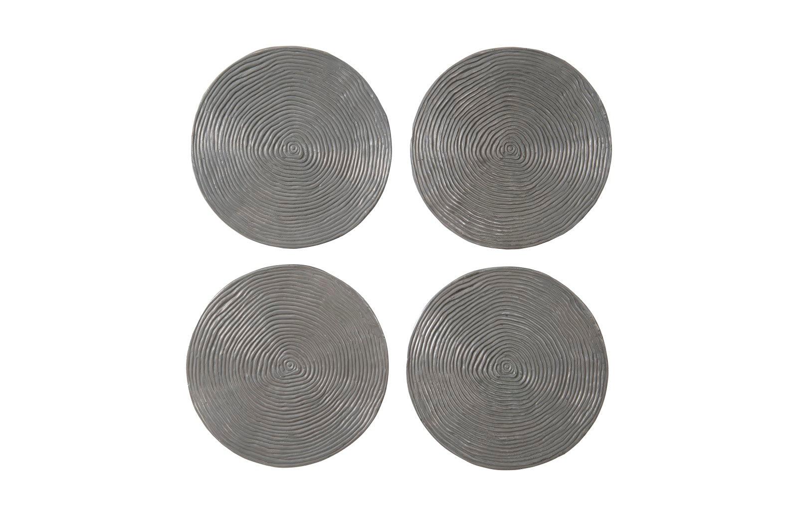 Ripple Wall Disk, Set of 4, Resin, LG, Polished Aluminum - Remutear