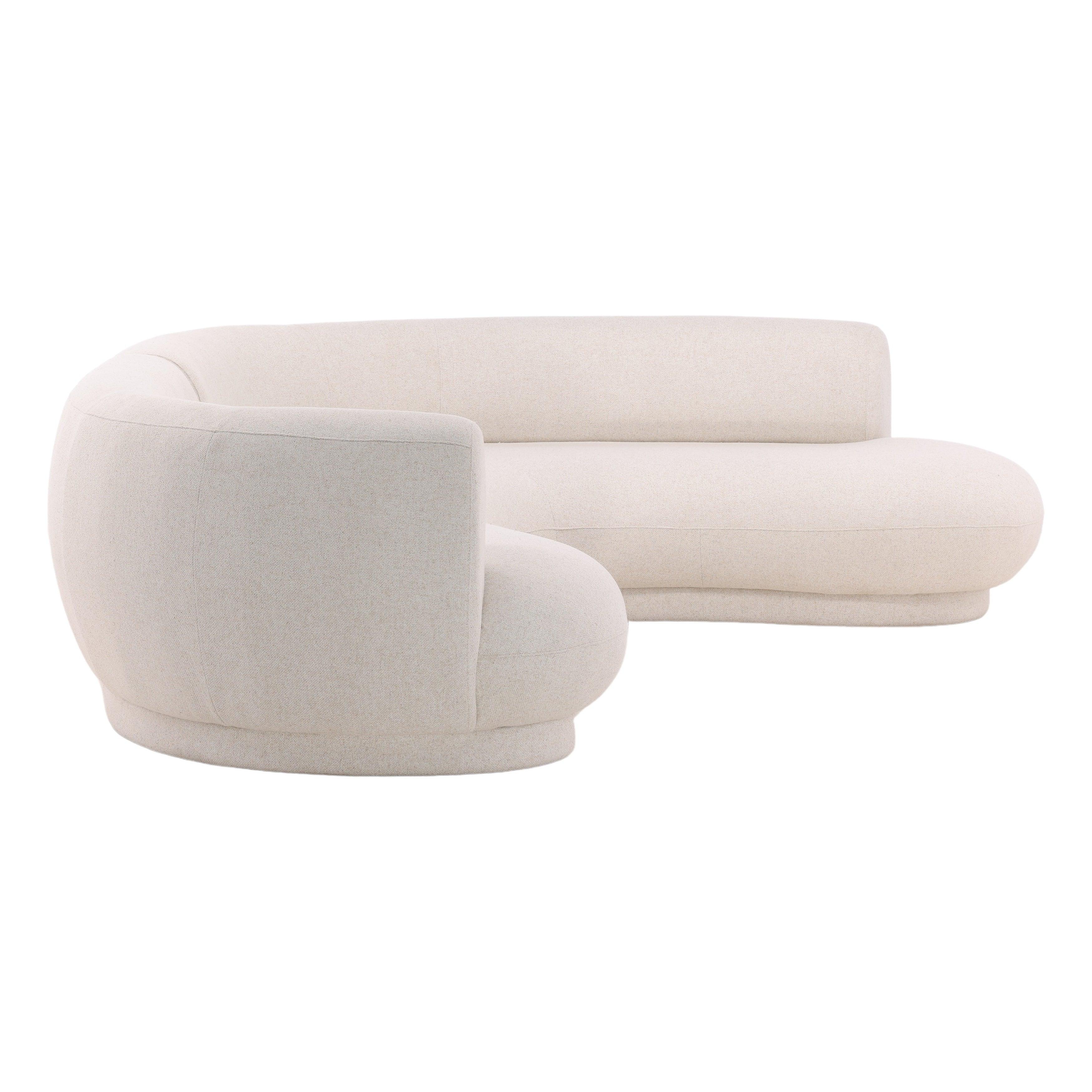 Lakesh Right Chaise Sectional Cream - Remutear