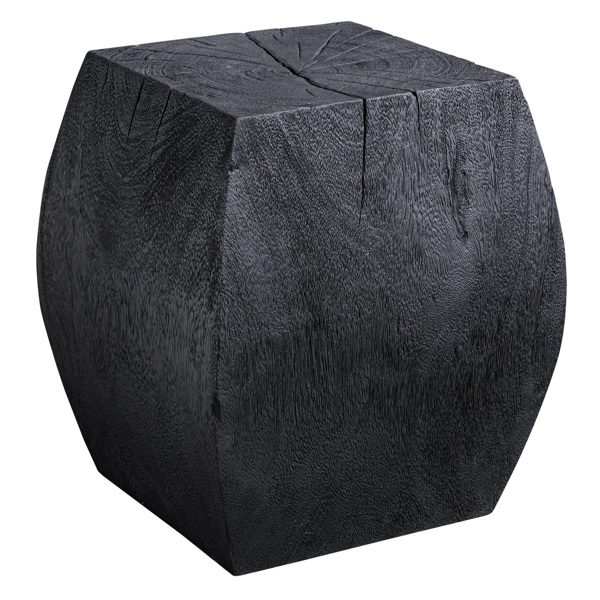 Grove Black Wooden Accent Stool - Remutear