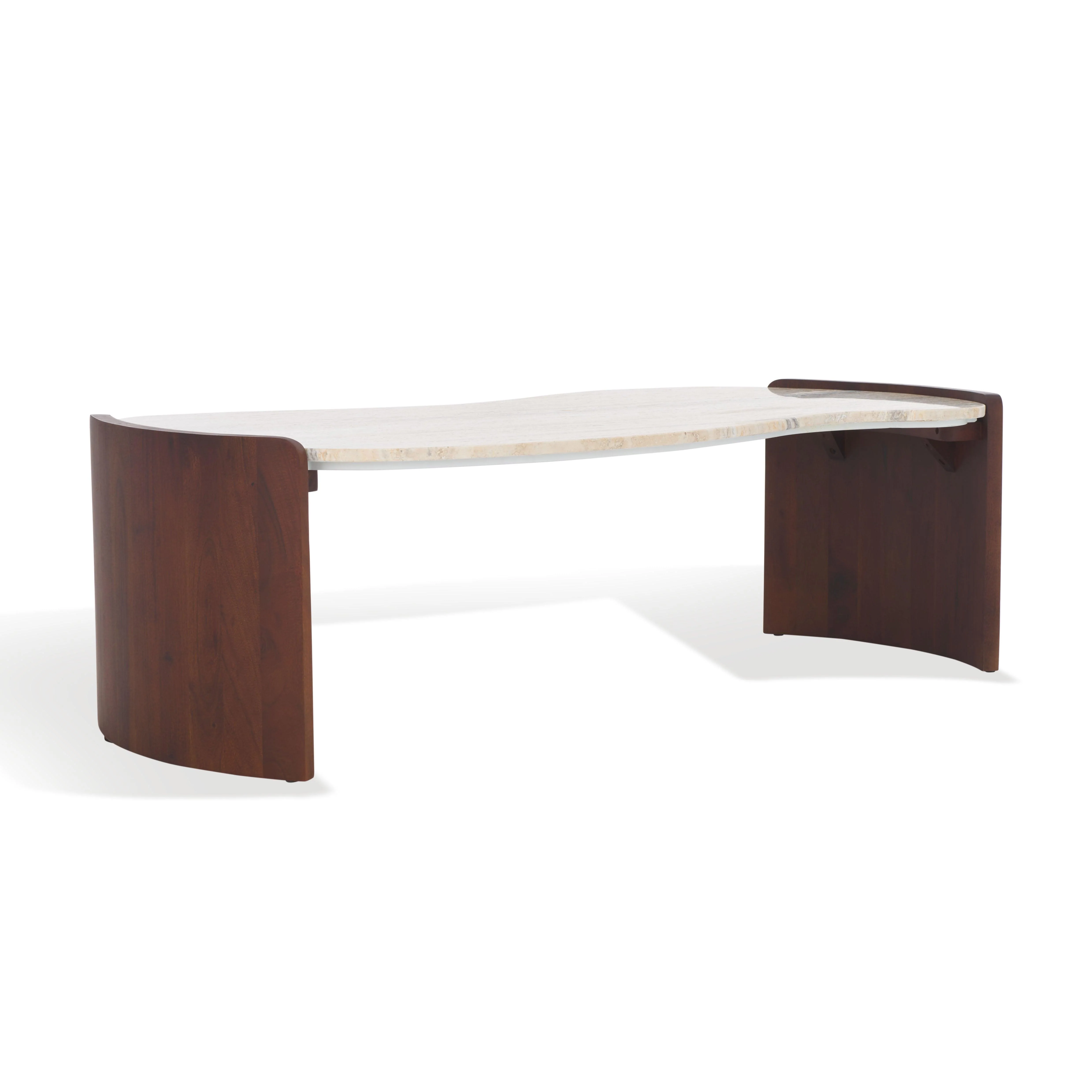 Sheyenne Travertine Top Coffee Table - Remutear