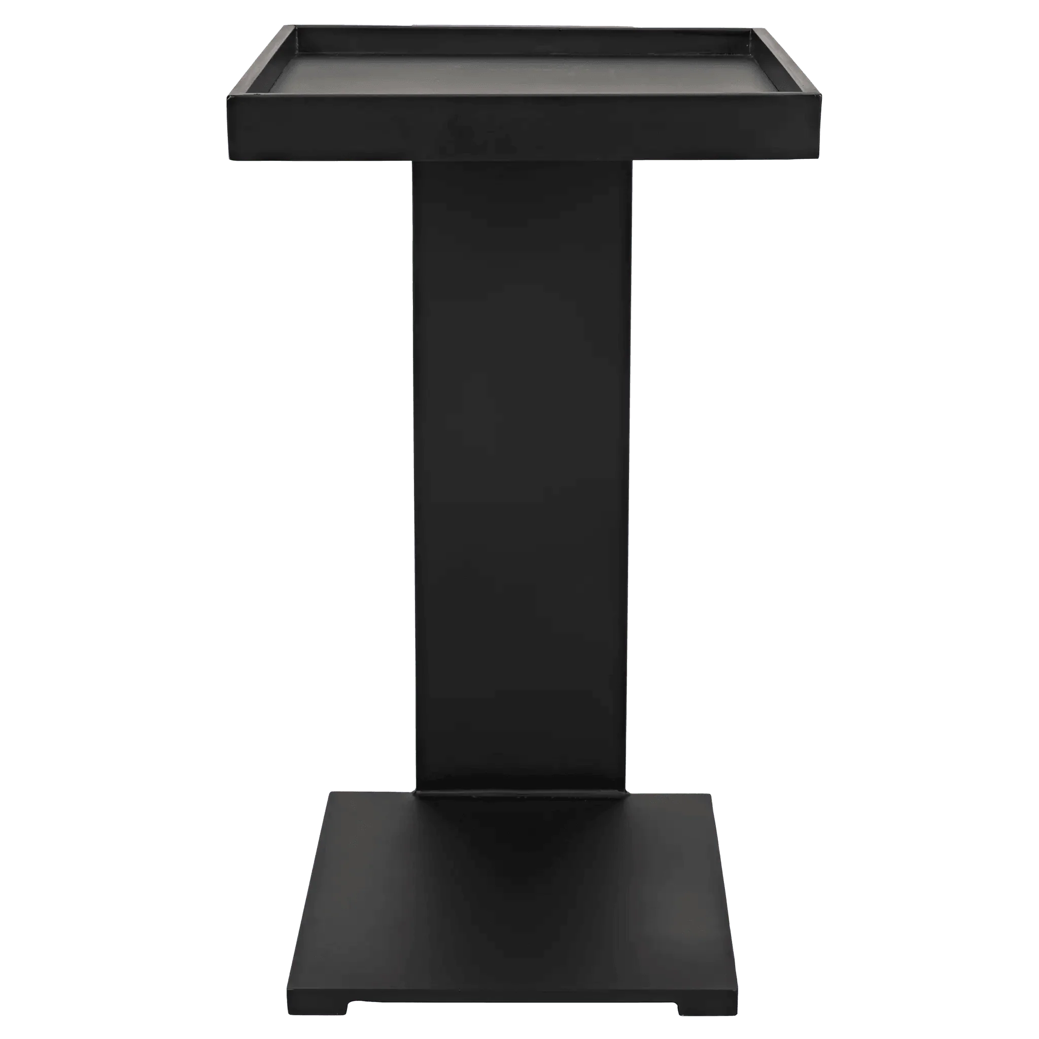 Ledge All Metal Side Table, Black Steel - Remutear