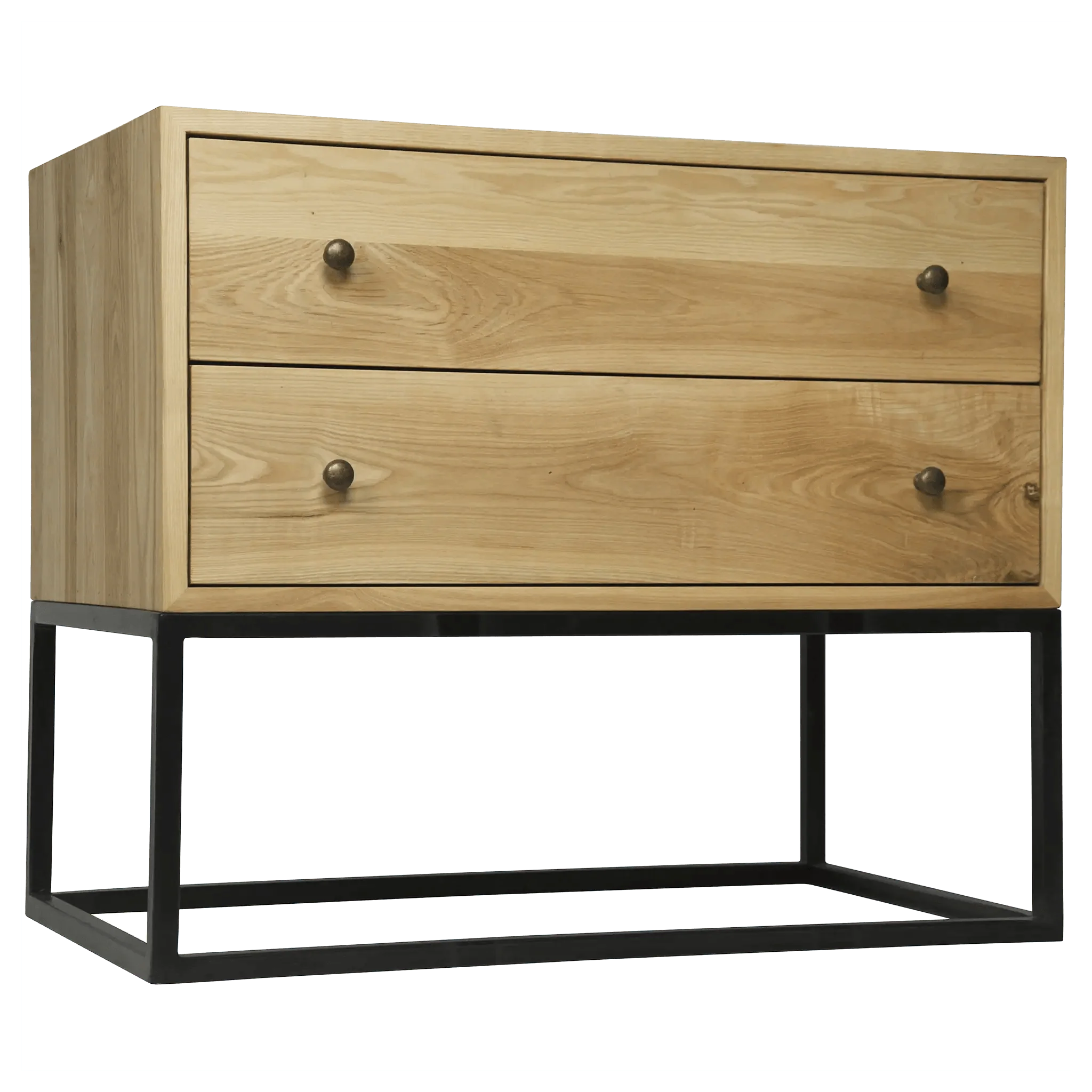 Downtown Side Table, Elm and Black Steel - Remutear