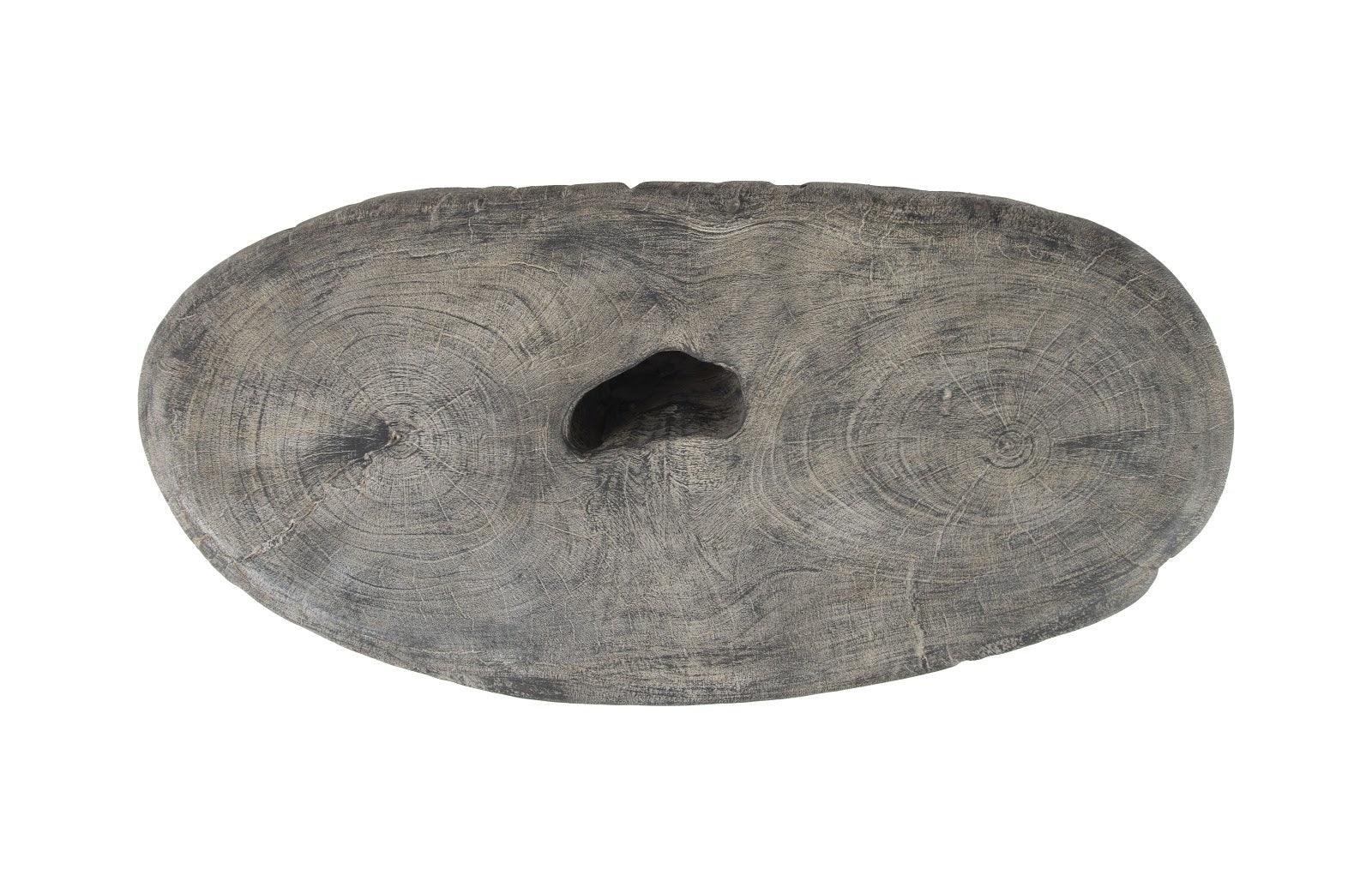 Cast Organic River Stone Coffee Table, Resin, Faux Gray Stone - Remutear