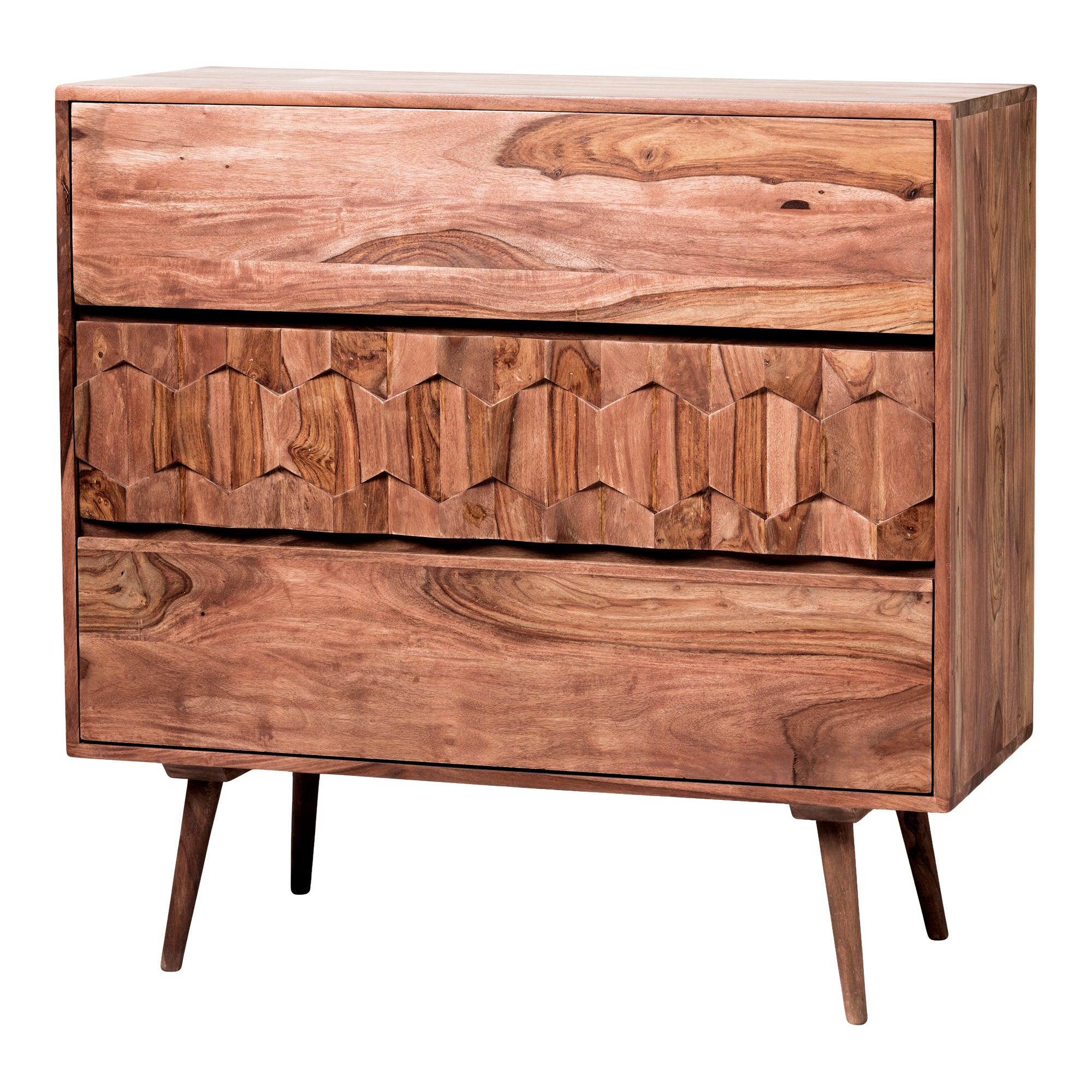 O2 3 Drawer Nightstand Brown - Remutear