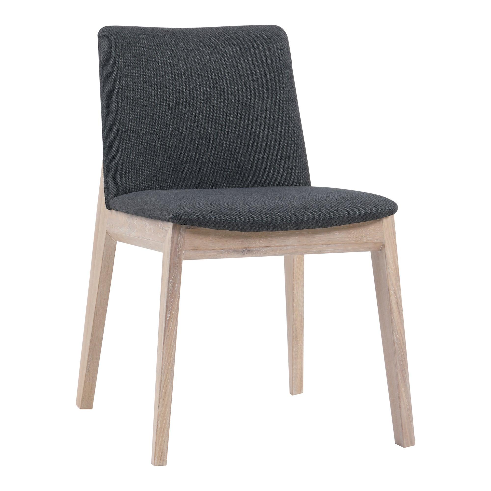 Deco Oak Dining Chair Dark Grey - Set Of Two - Remutear