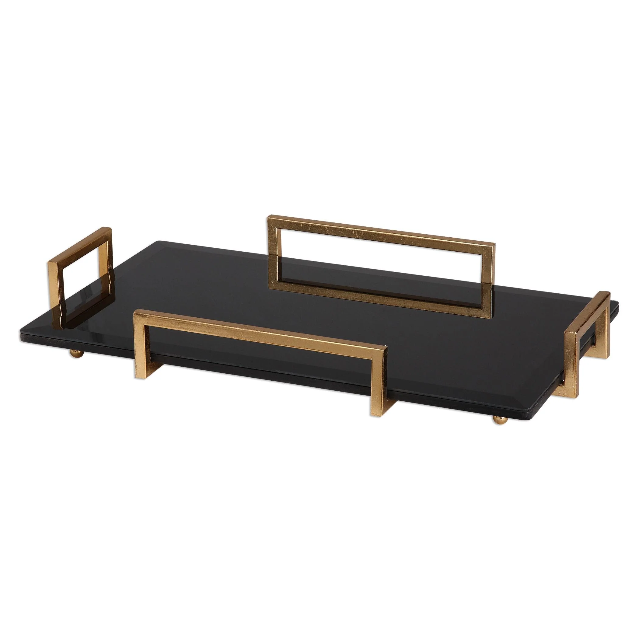 ETTORE BLACK GLASS TRAY - Remutear