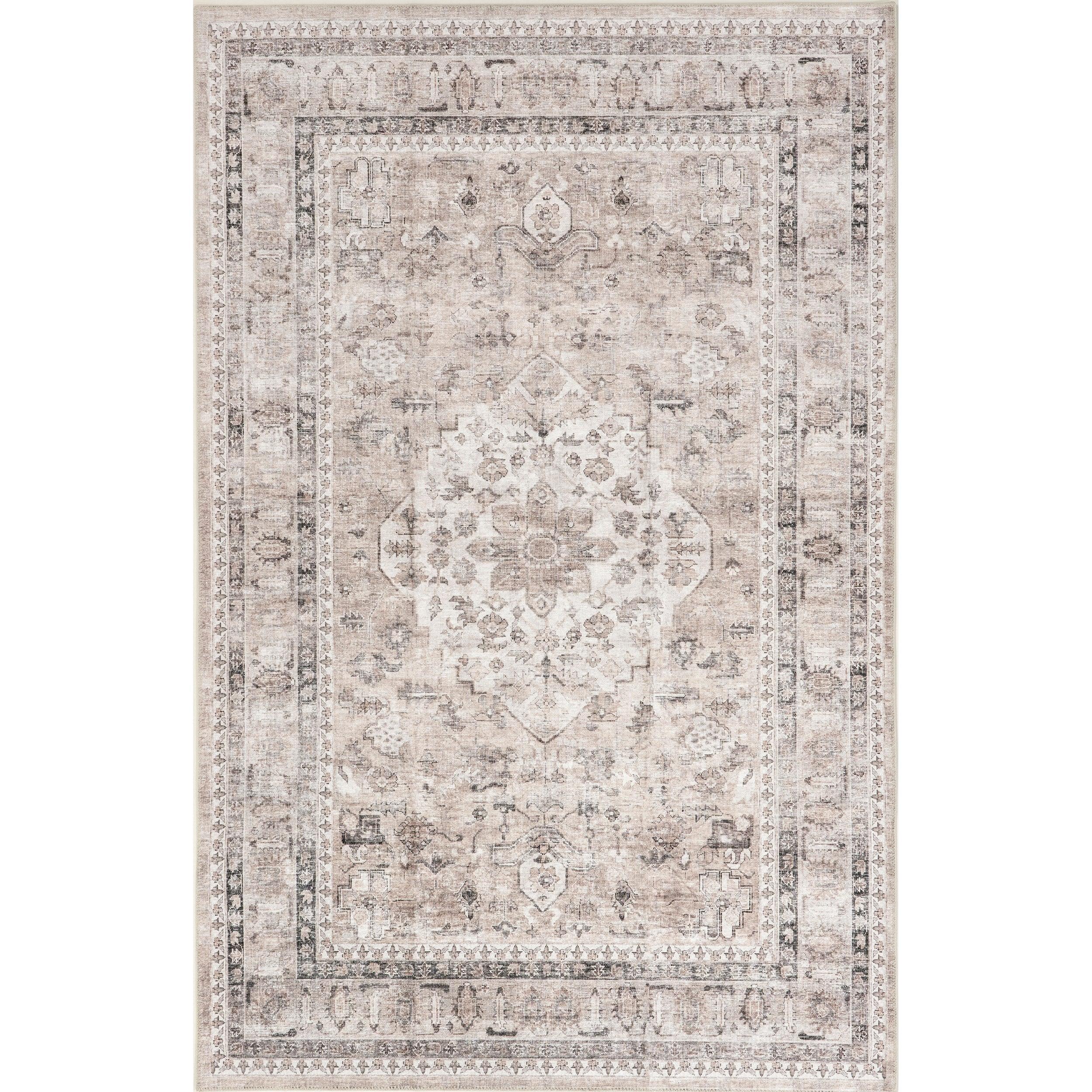 Davi Faded Stain-Resistant Machine Washable Area Rug - Remutear