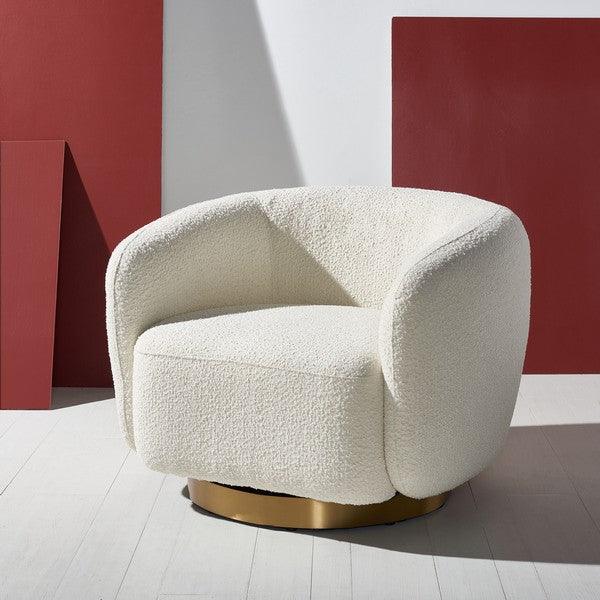 BERNARD BOUCLE SWIVEL ACCENT CHAIR - Remutear