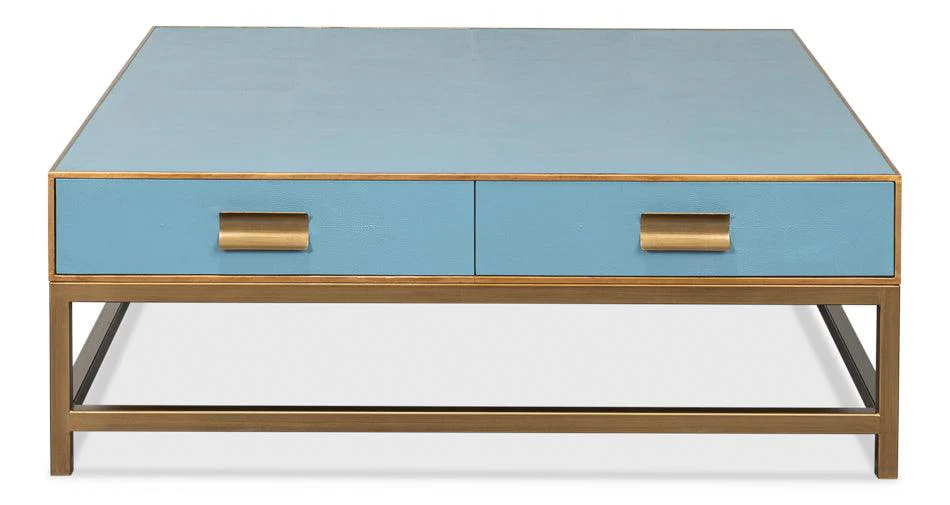 Gideon Shagreen Sq.Coffee Table - Blue - Remutear