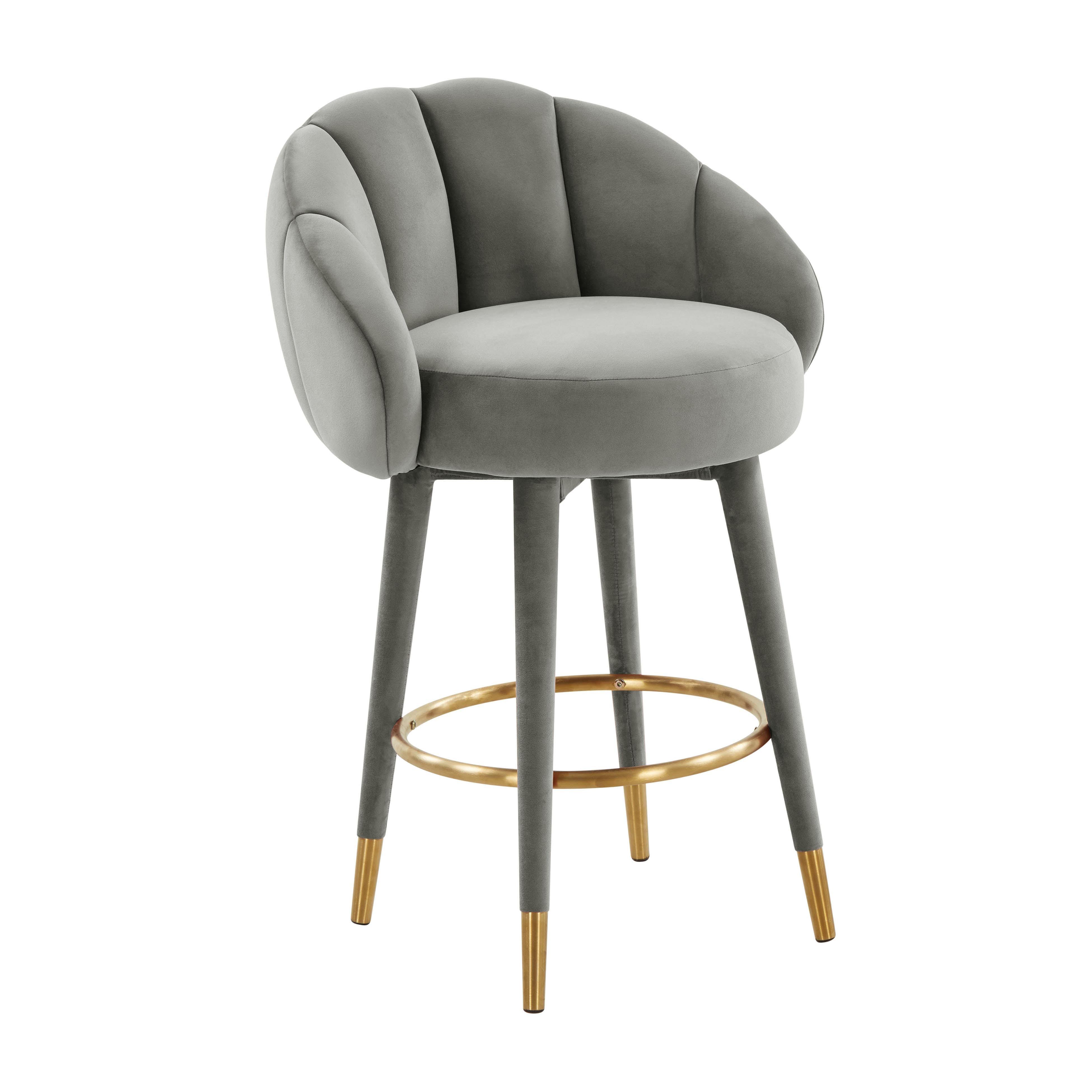 Myla Light Grey Swivel Counter Stool - Remutear