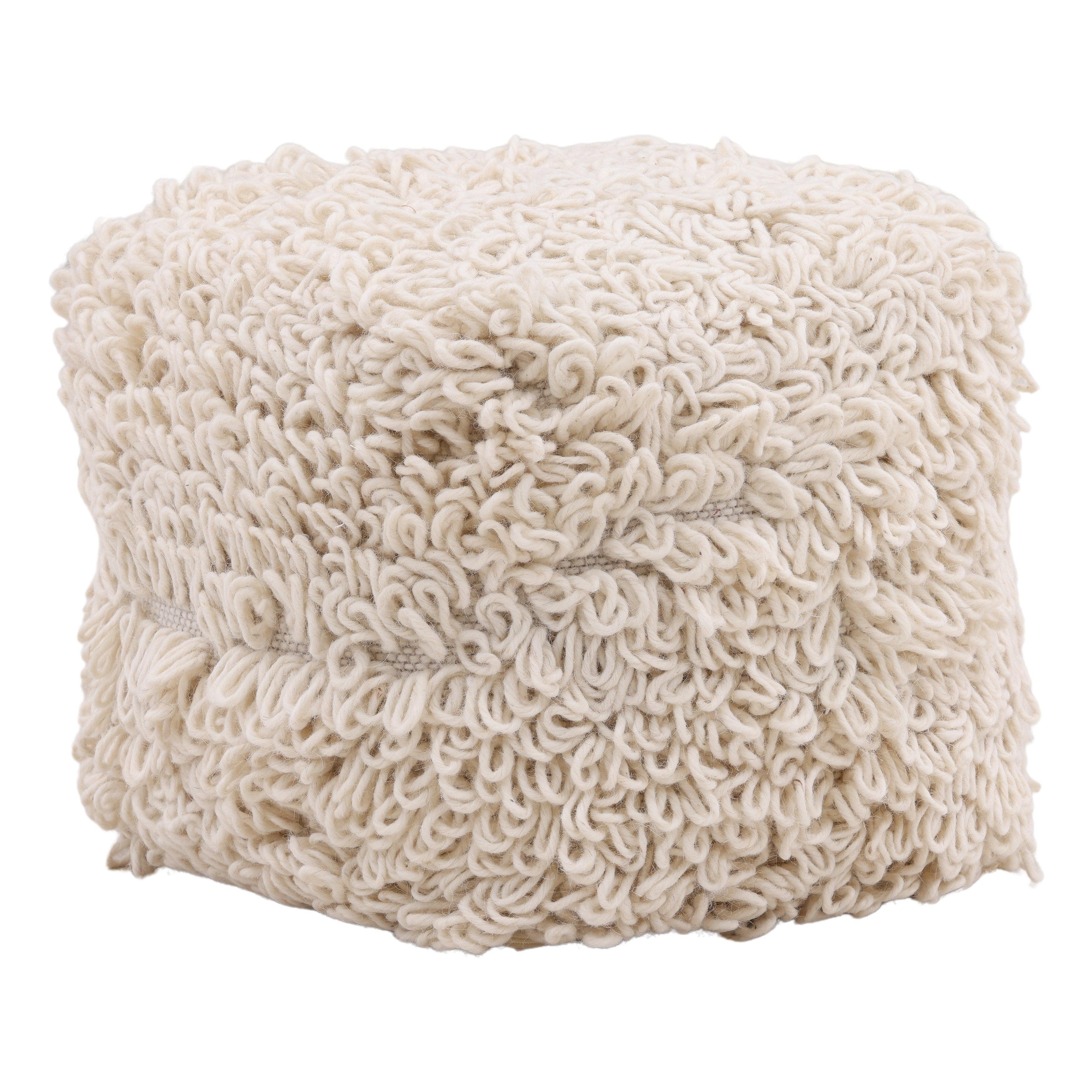 Mende Pouf Ivory - Remutear