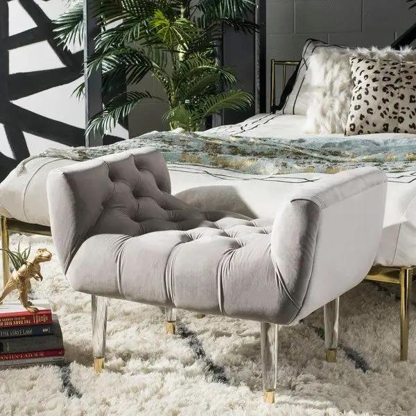 EUGENIE TUFTED VELVET BENCH - Remutear