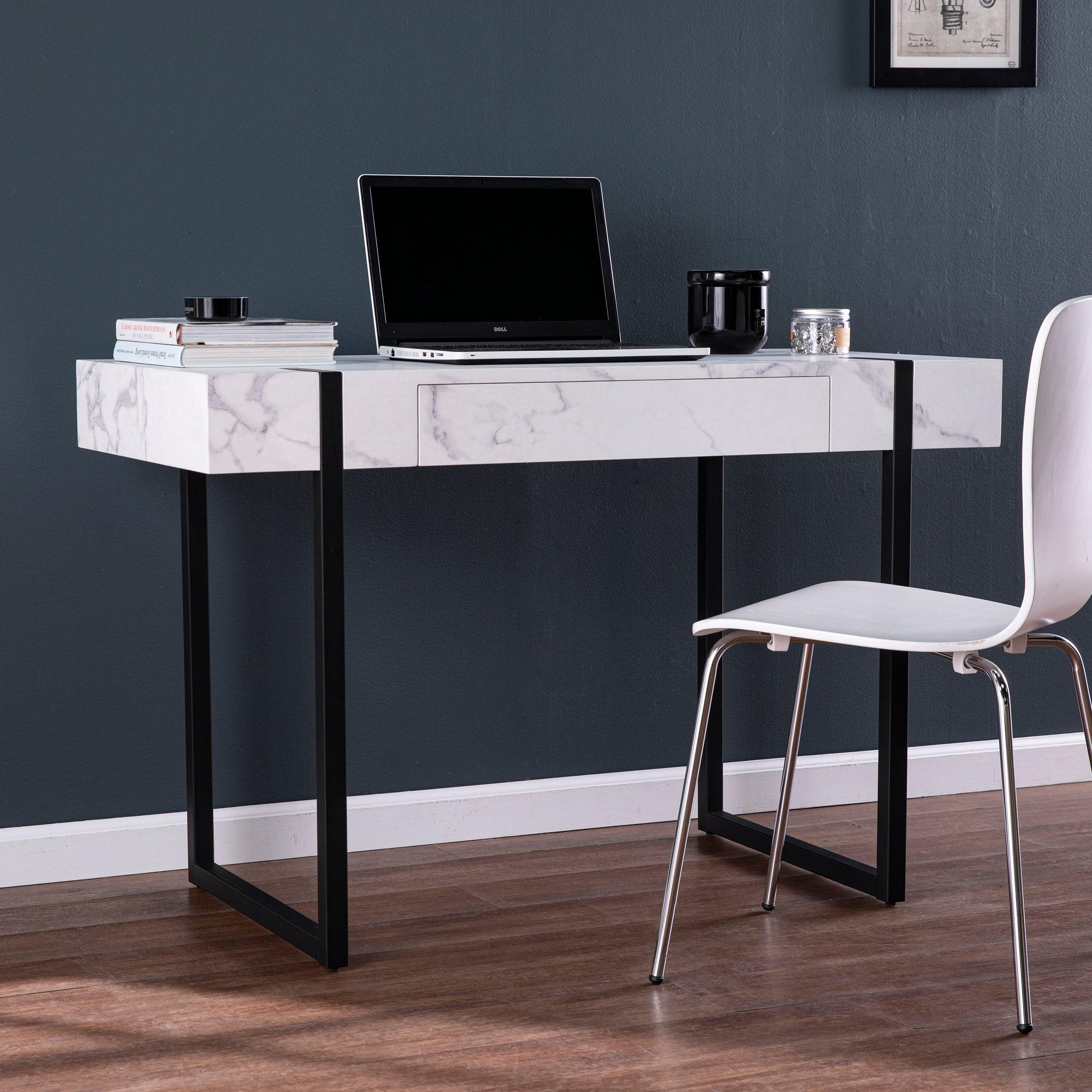 Rangley Modern Faux Marble Desk - Remutear